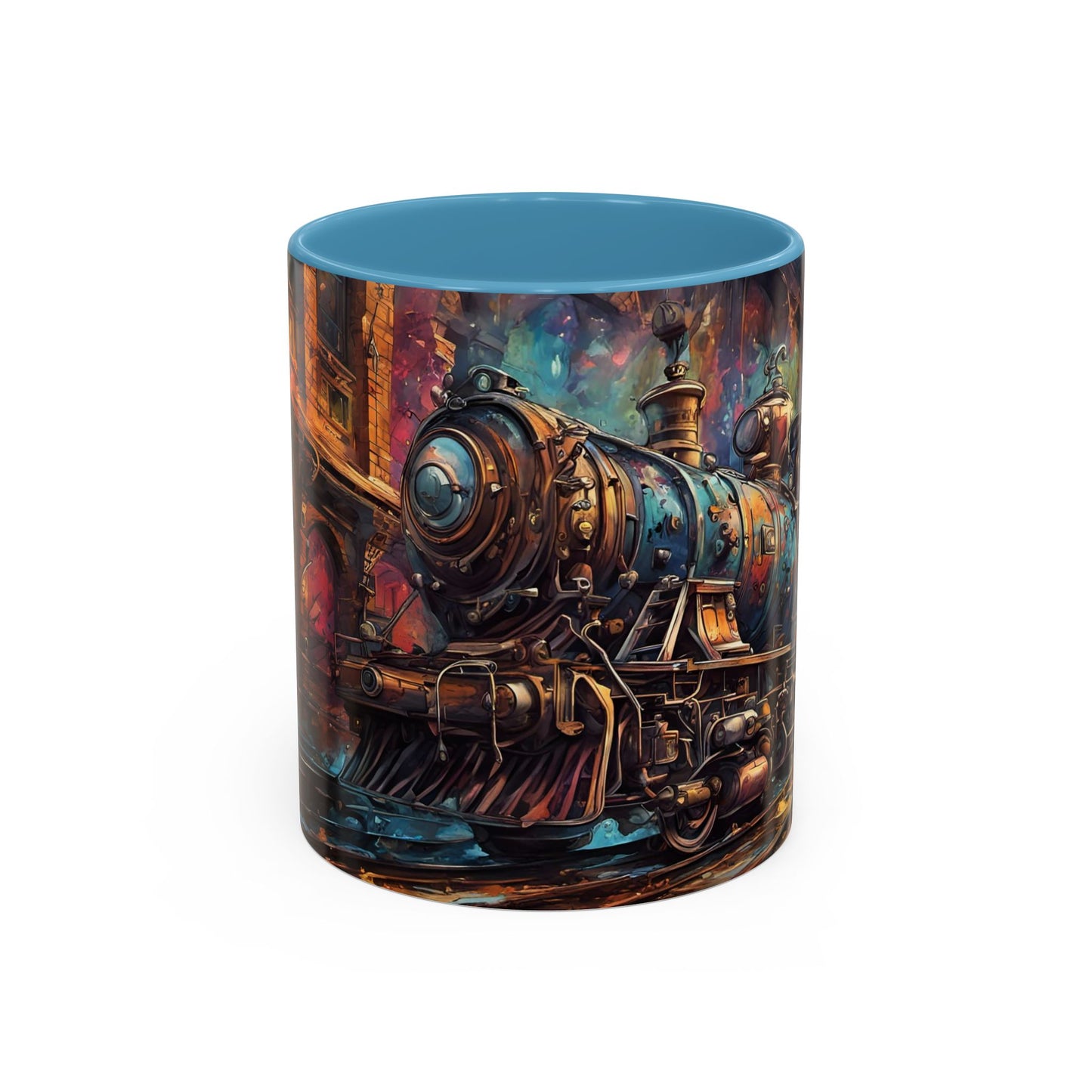 Steampunk Train Coffee Mug | Ceramic Railway Accent MUG | Train Lover Gift | Railway Accent Design | Coffee Cup Gift | Retro Style MUG