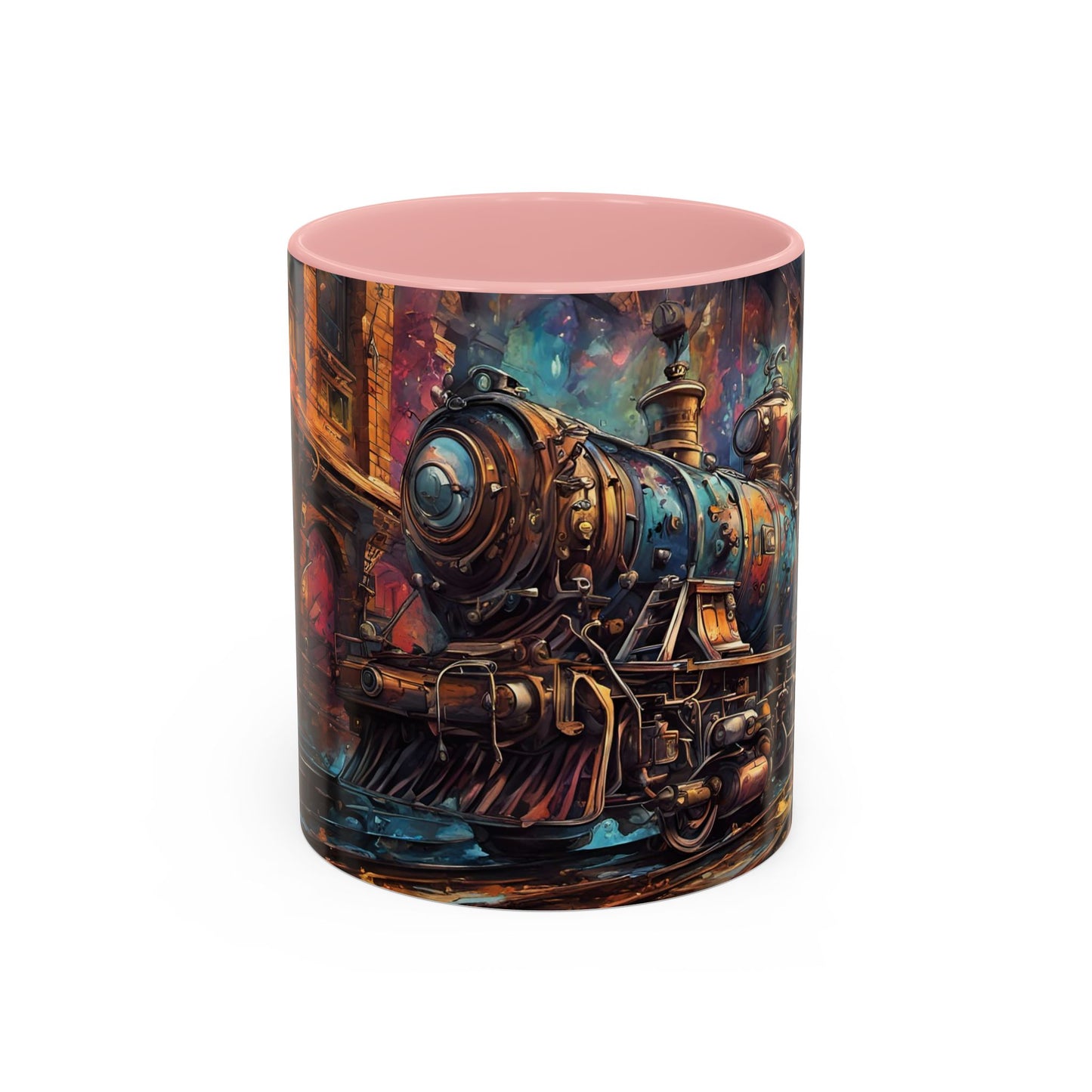 Steampunk Train Coffee Mug | Ceramic Railway Accent MUG | Train Lover Gift | Railway Accent Design | Coffee Cup Gift | Retro Style MUG