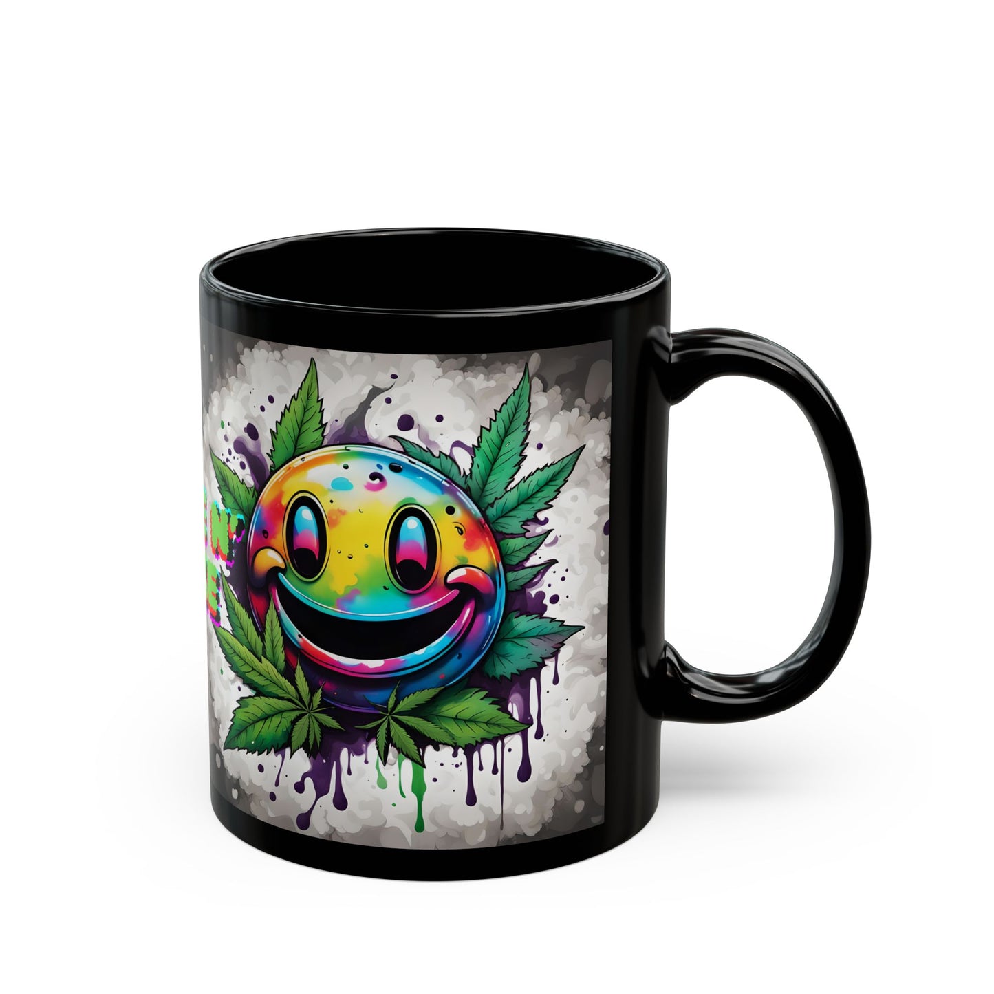 Wake N' Bake Mug | Psychedelic Smiley Design | Unique Gift | Colorful Coffee Cup | Fun Art Mug | Vibrant Cannabis Tea Cup
