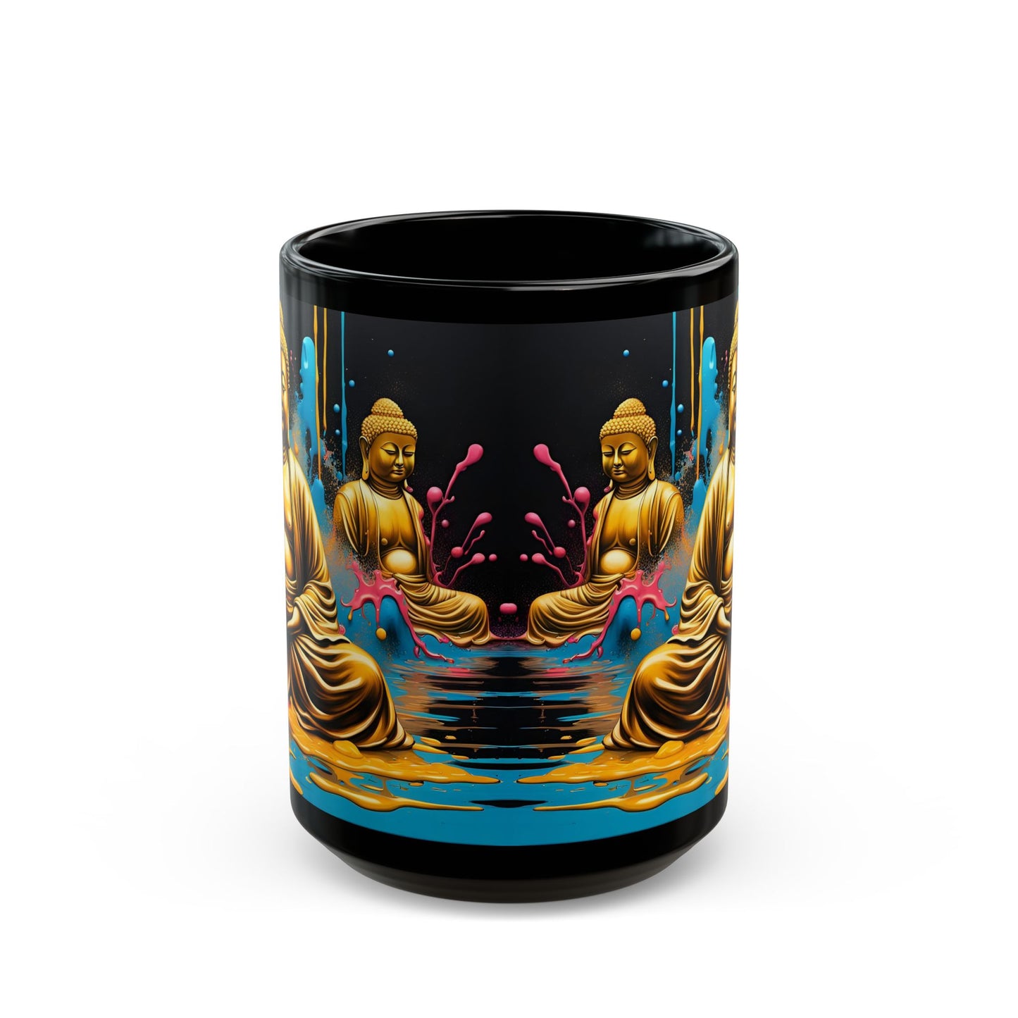 Zen Golden Buddha Ceramic Coffee Mug | Meditation Cup | Unique Tea Mug | Buddha Lover Gift | Yoga Lover Gift | Gift for Him | Gift for Her
