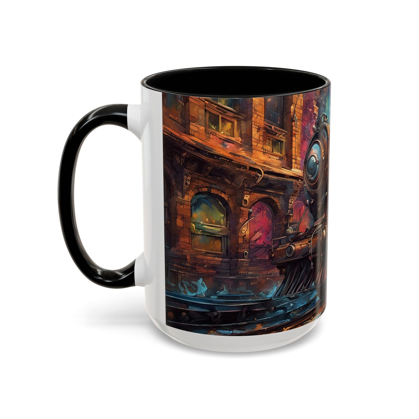 Steampunk Train Coffee Mug | Ceramic Railway Accent MUG | Train Lover Gift | Railway Accent Design | Coffee Cup Gift | Retro Style MUG
