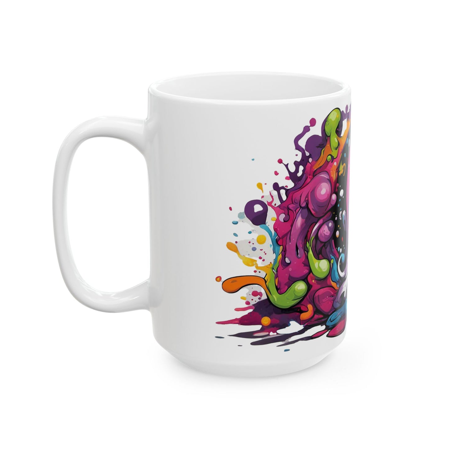 Cute Ghost Coffee Mug - Psychedelic Halloween Drinkware in 11oz & 15oz
