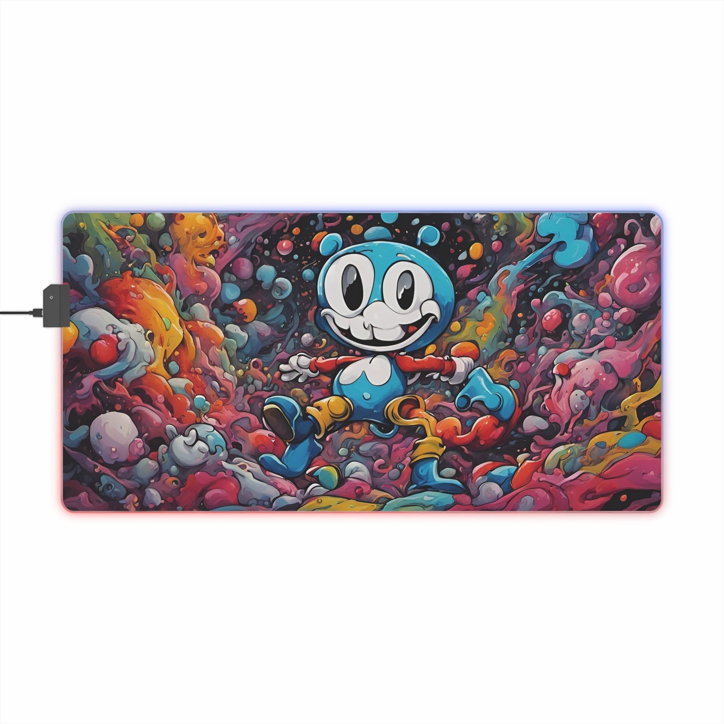 Mr. Happy Chaos RGB Gaming Mouse Pad: Large LED Desk Mat