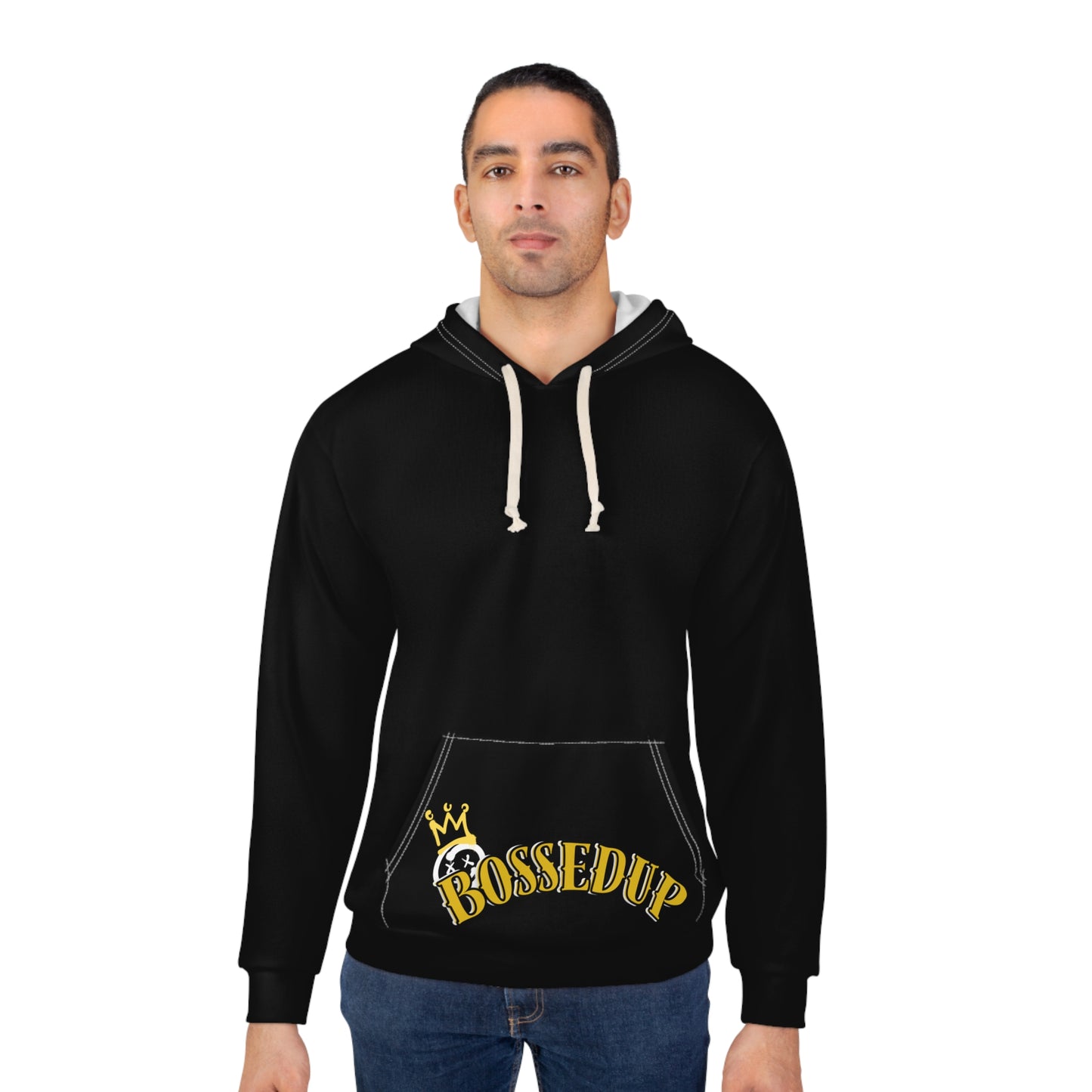 Trap or Cap Collective | Black Hoodie Bossed Up Edition Unisex Pullover(AOP)