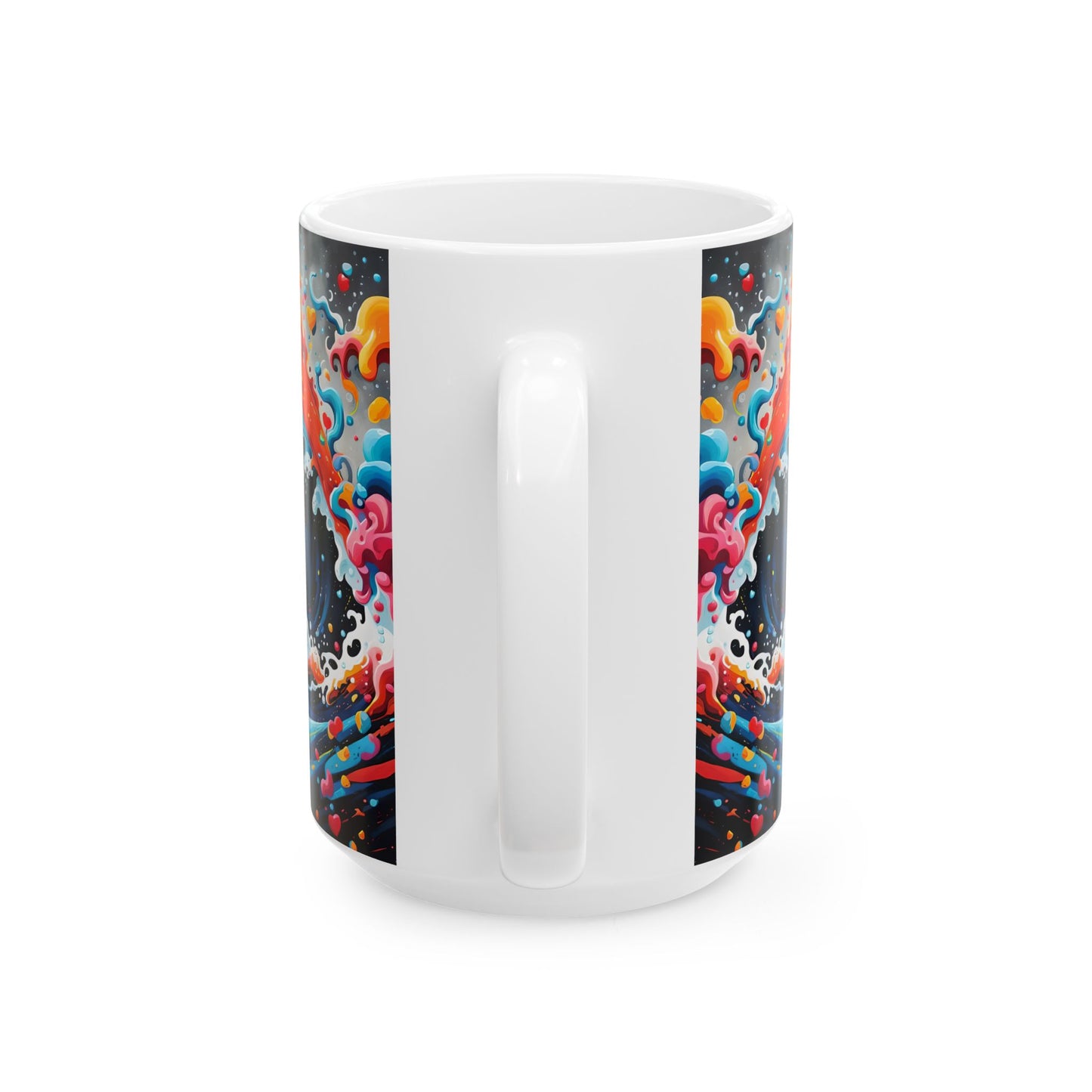 Psychedelic Wave Ceramic Coffee Mug: Boho Ocean Lover Gift