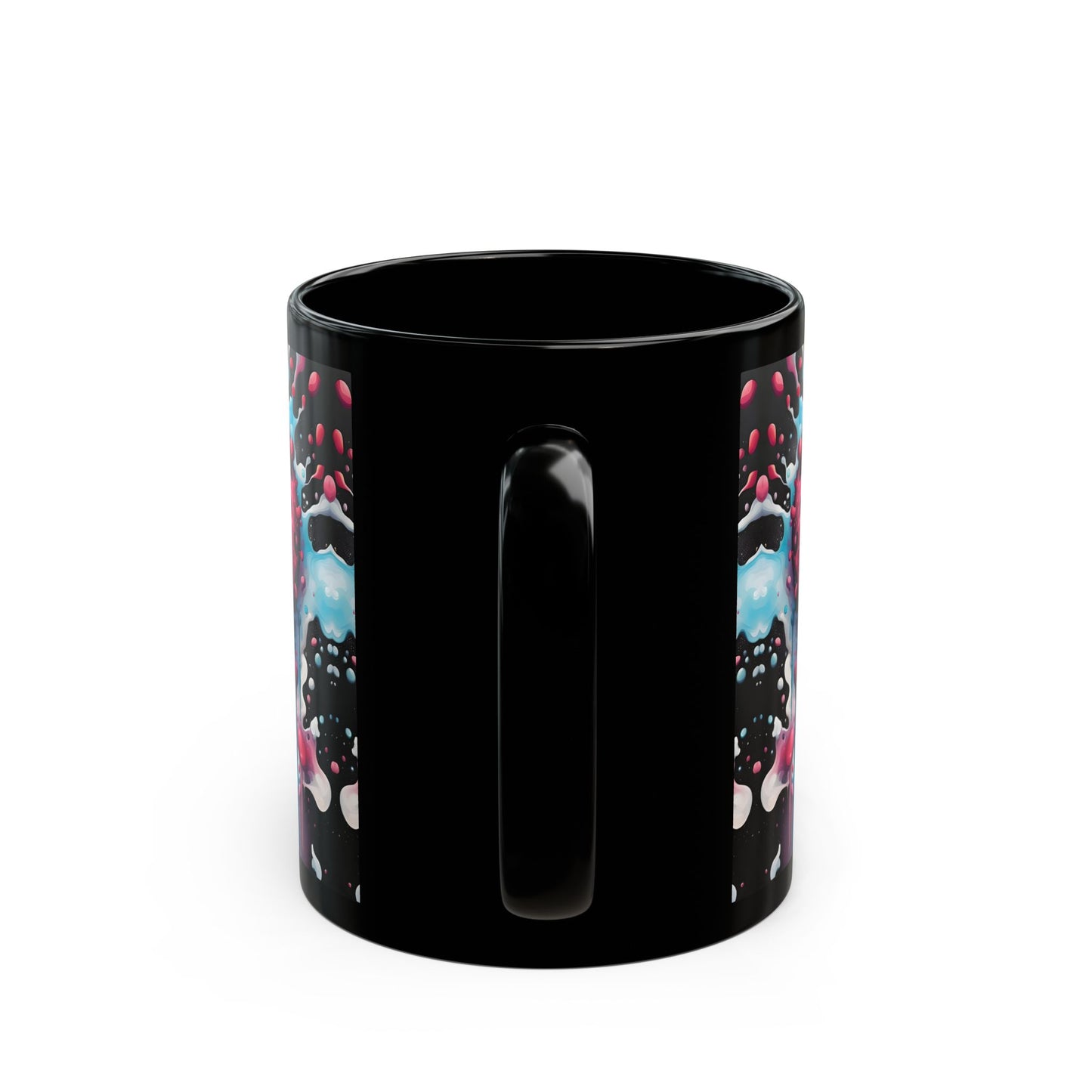 Psychedelic Heart Coffee Mug: Groovy Retro Ceramic Cup