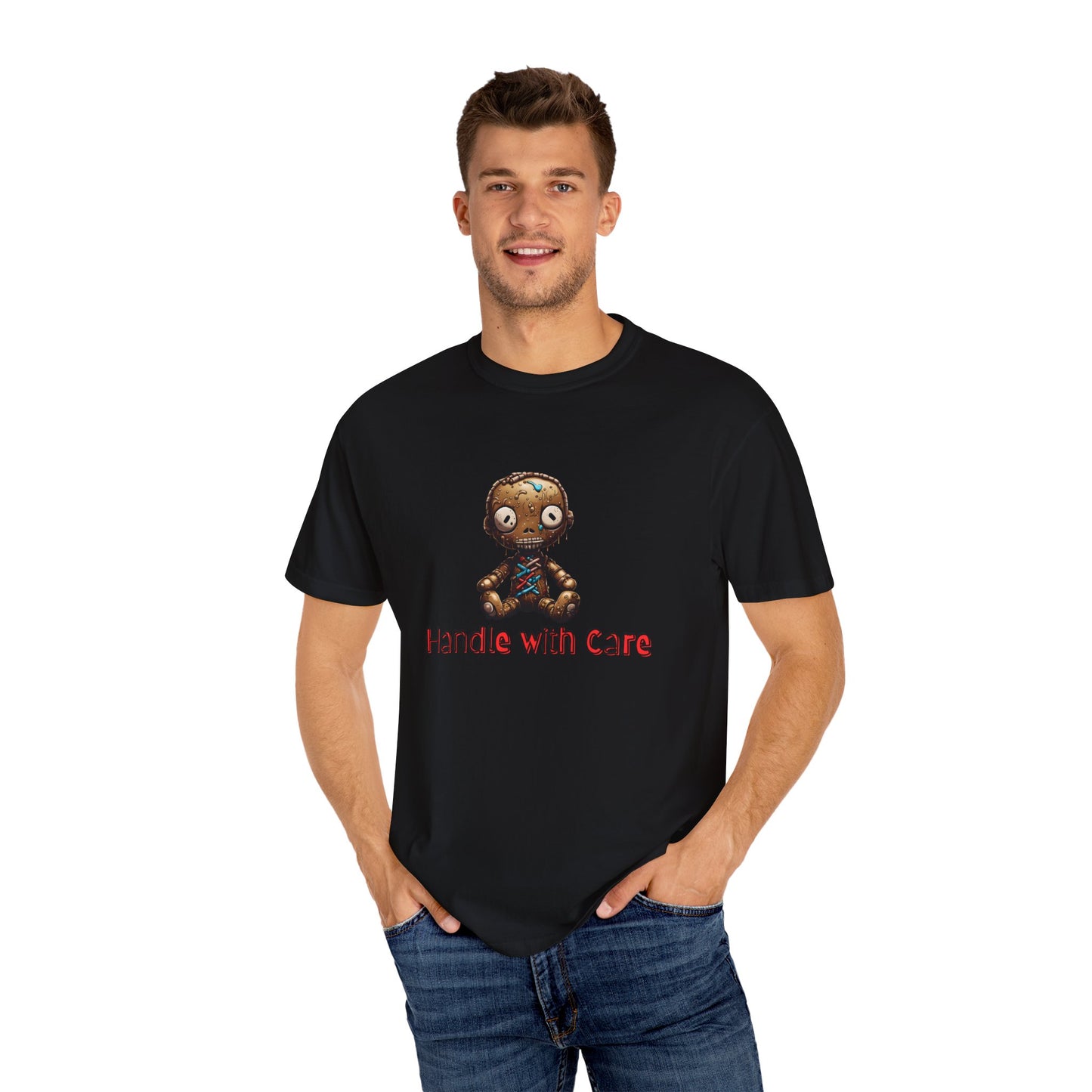 Handle with Care Voodoo Doll Unisex Garment-Dyed T-shirt