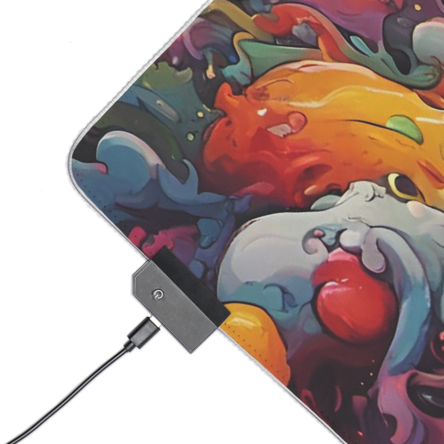 Mr. Happy Chaos RGB Gaming Mouse Pad: Large LED Desk Mat