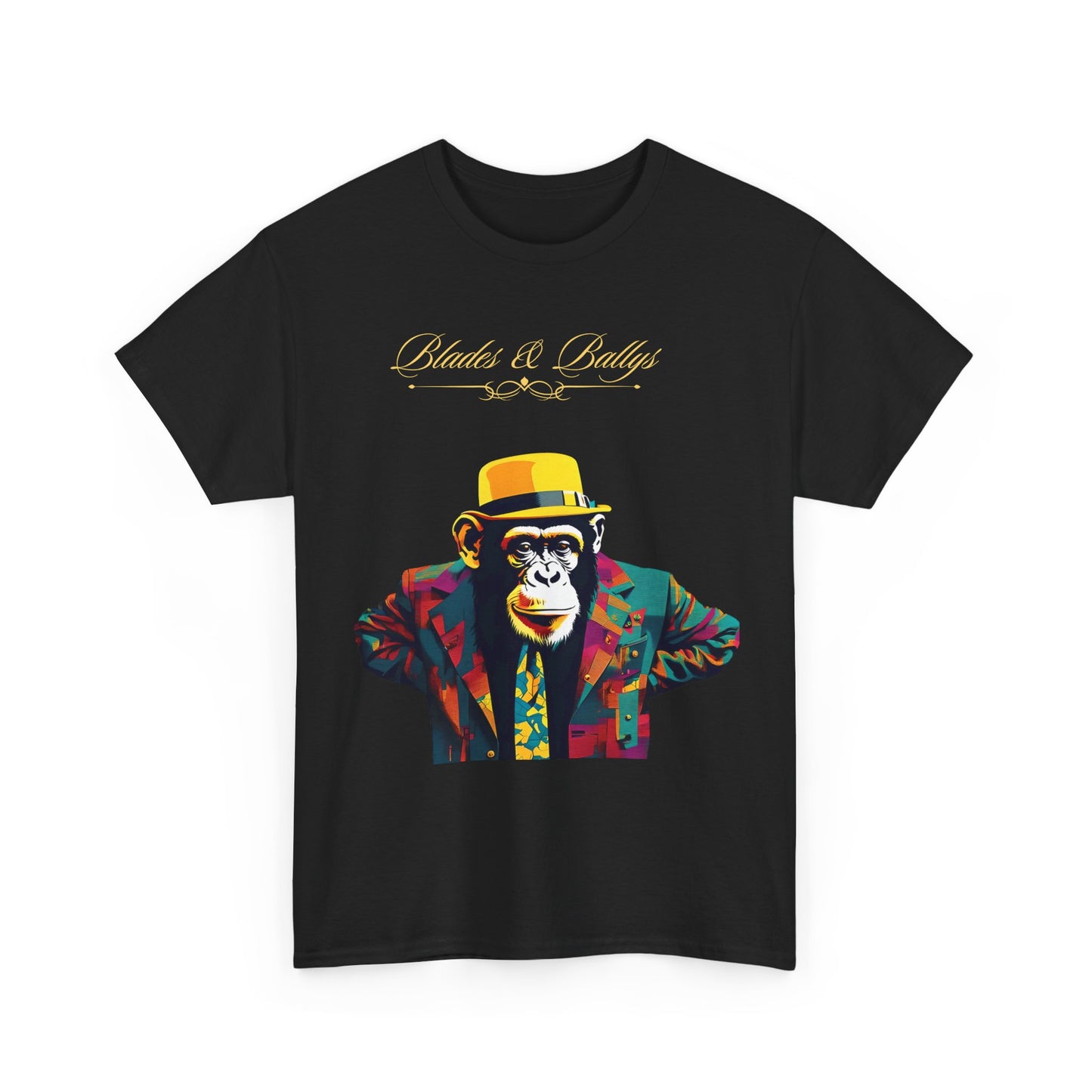 Gold Elite Chimp Tee: Lux Streetwear Graphic Design