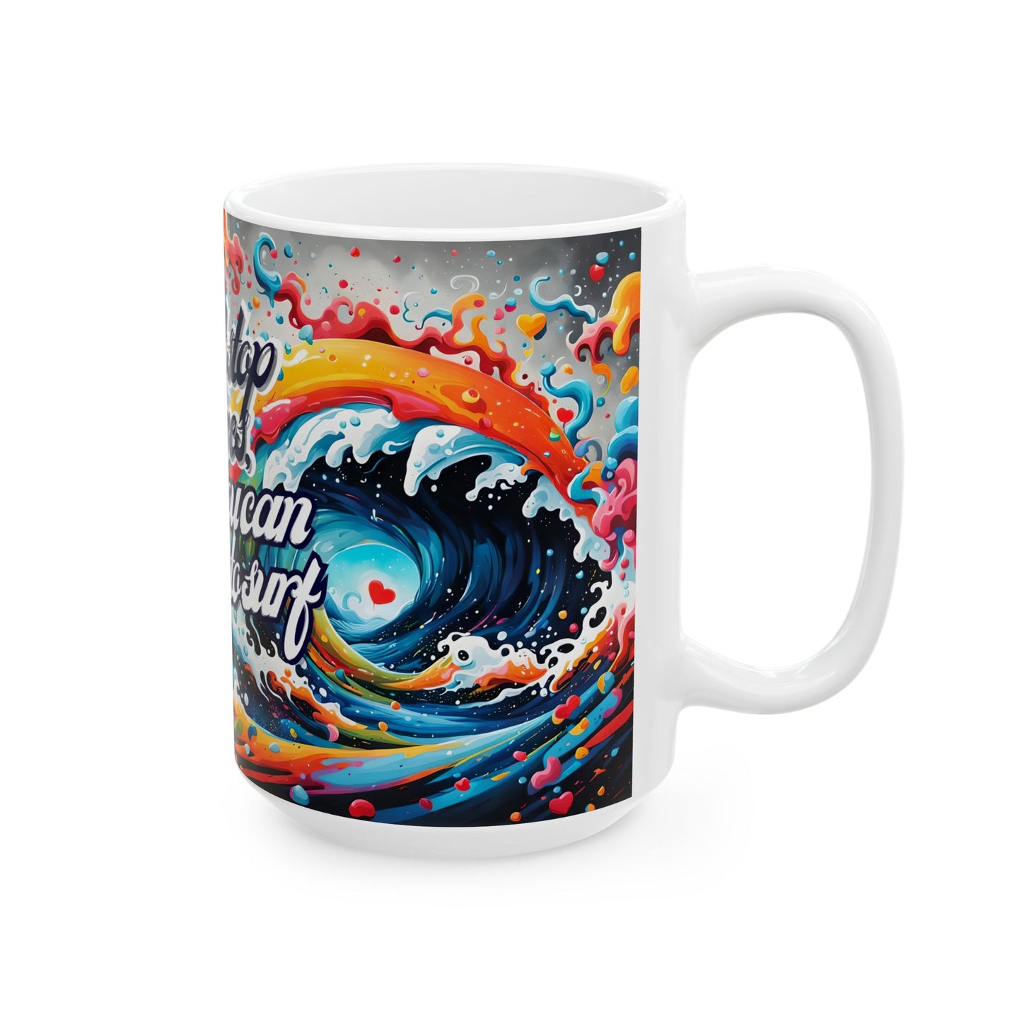 Psychedelic Wave Ceramic Coffee Mug: Boho Ocean Lover Gift