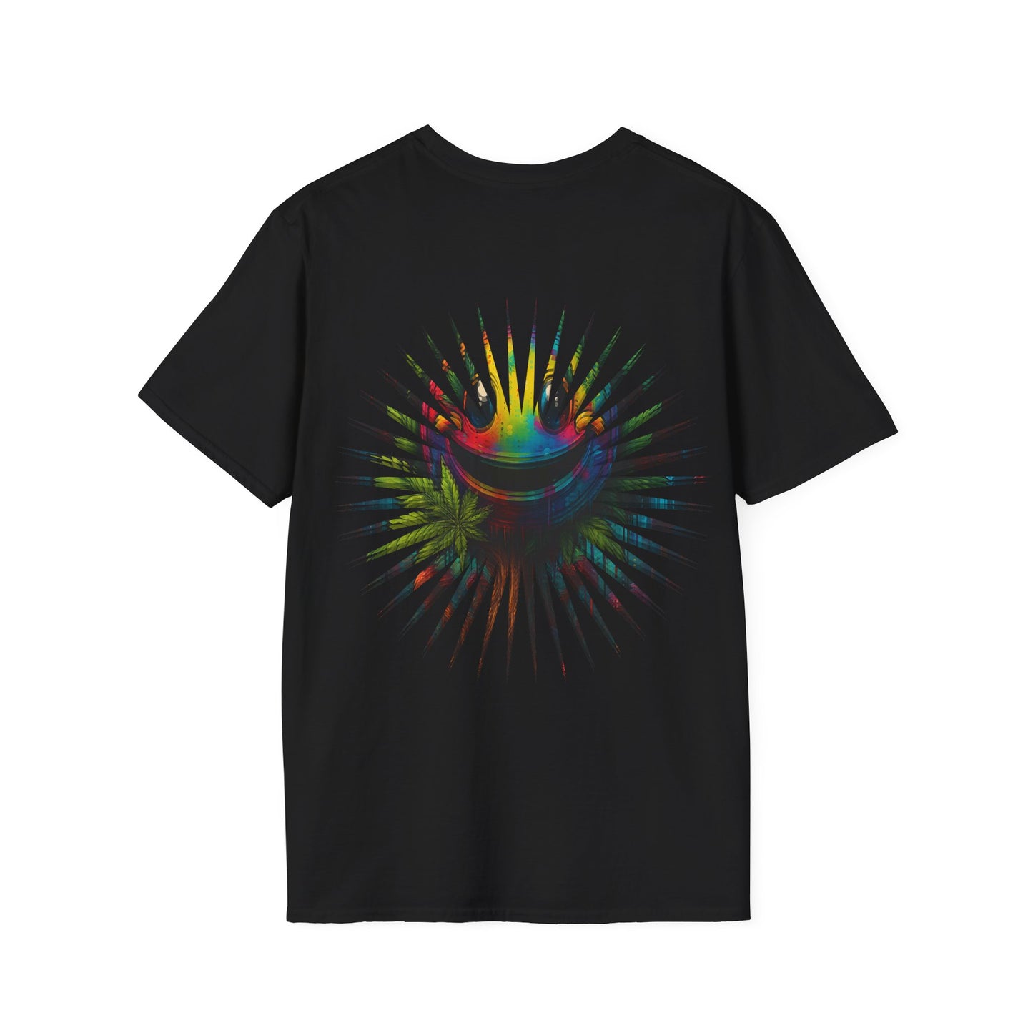 Psychedelic Back Print Shirt - Unisex Softstyle Tee | Festival Streetwear Gift | Retro Boho Hippie Graphic