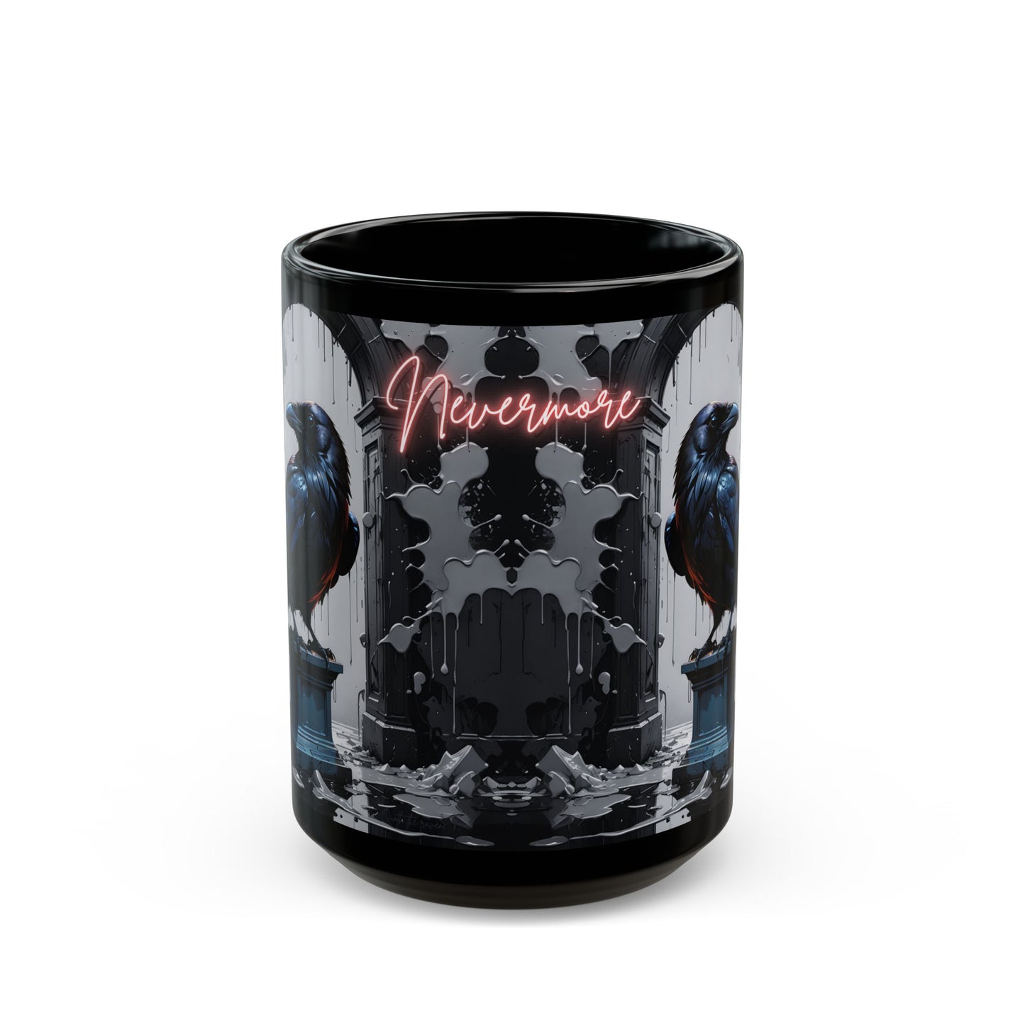 Gothic Raven Mug: Nevermore Literary Coffee Cup