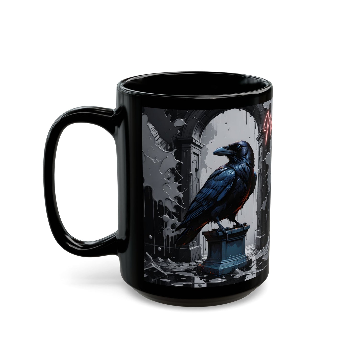 Gothic Raven Mug: Nevermore Literary Coffee Cup