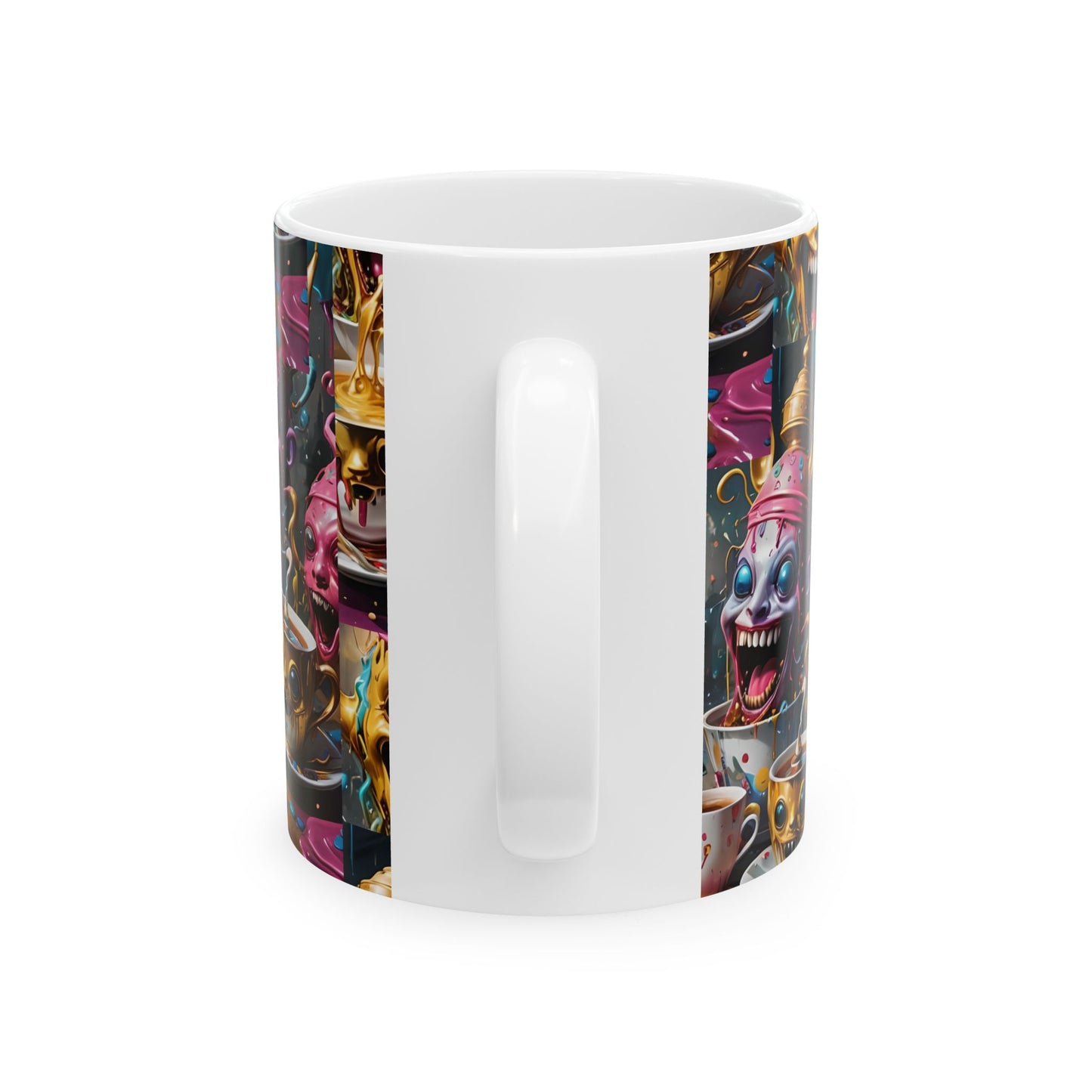 Whimsical Monster Mug - Creepy Clown Design, Gift for Horror Fans, Unique Kitchen Decor, Halloween Coffee Cup, Collectible Drinkware