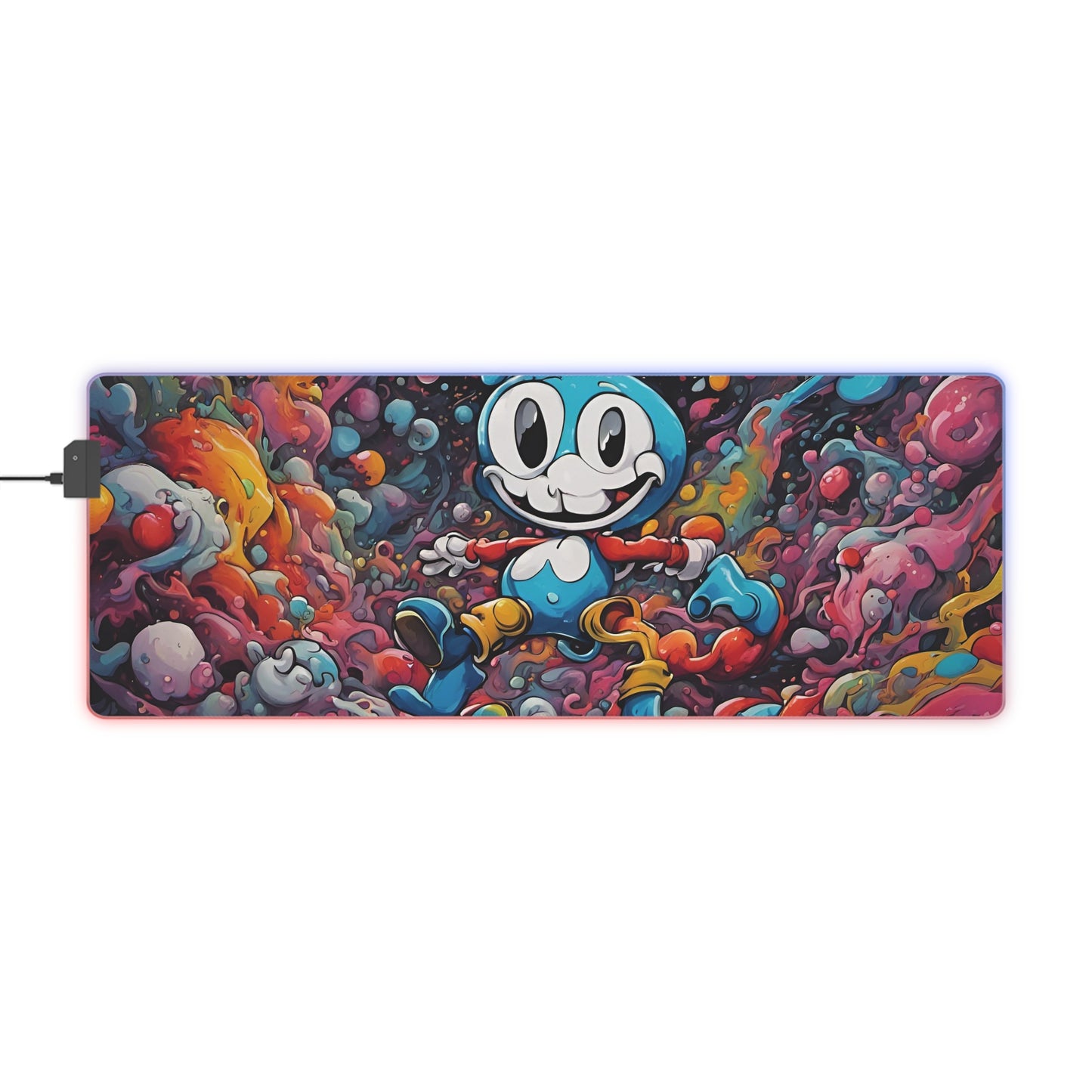 Mr. Happy Chaos RGB Gaming Mouse Pad: Large LED Desk Mat