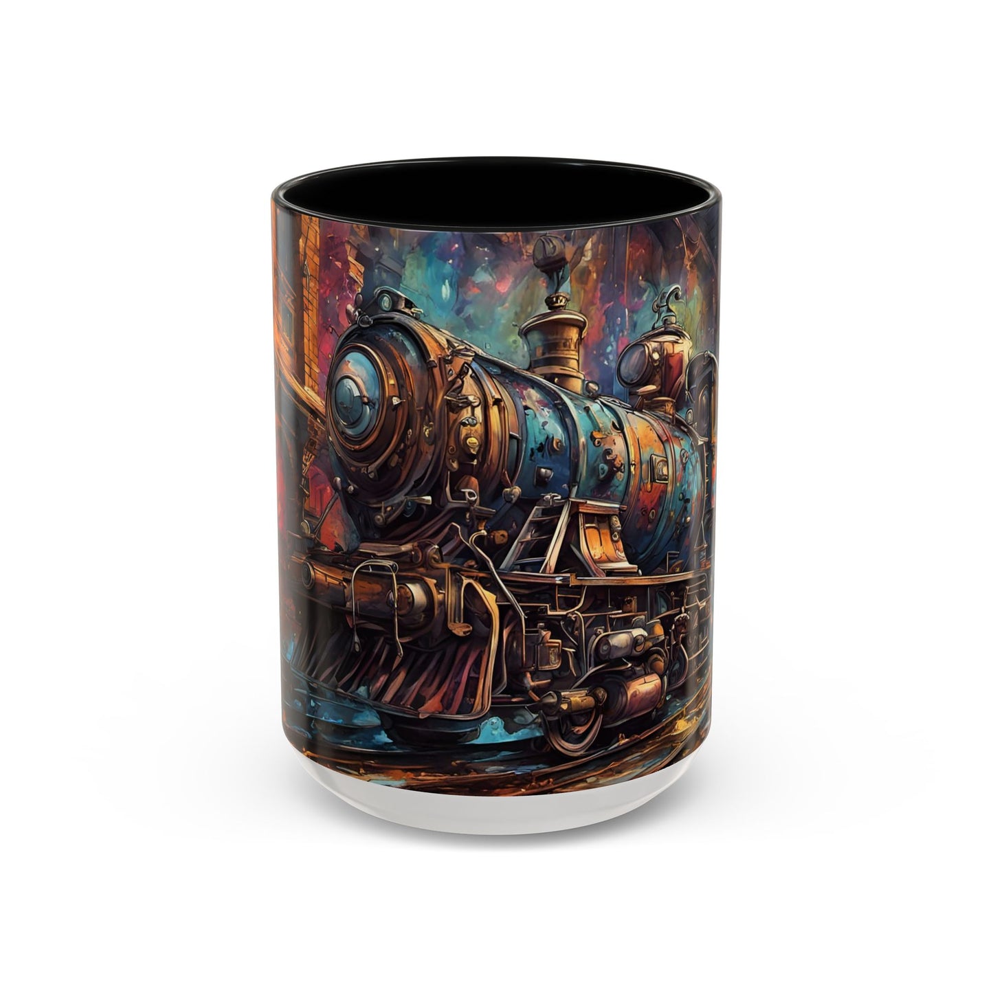 Steampunk Train Coffee Mug | Ceramic Railway Accent MUG | Train Lover Gift | Railway Accent Design | Coffee Cup Gift | Retro Style MUG