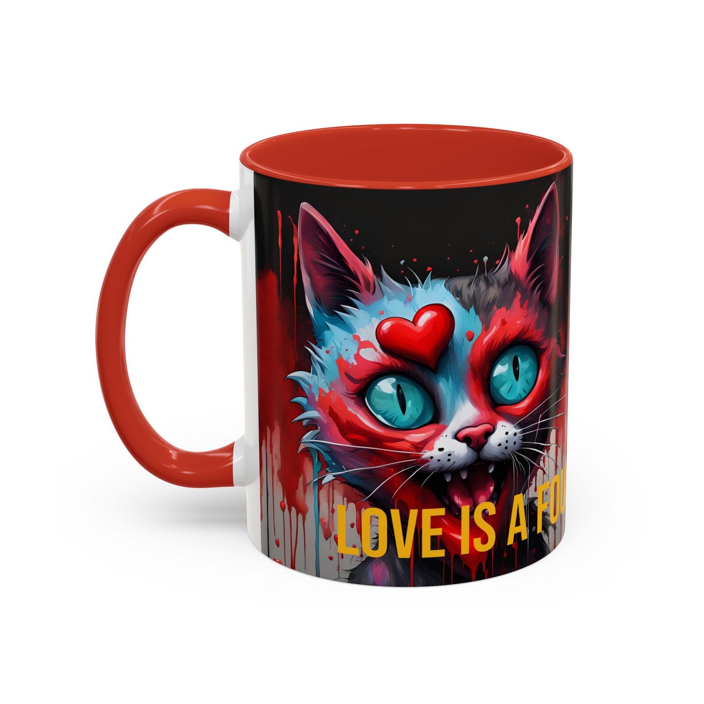 Funny Cat Mug | Love Is a Four-Legged Word | Quirky Gift for Cat Lovers