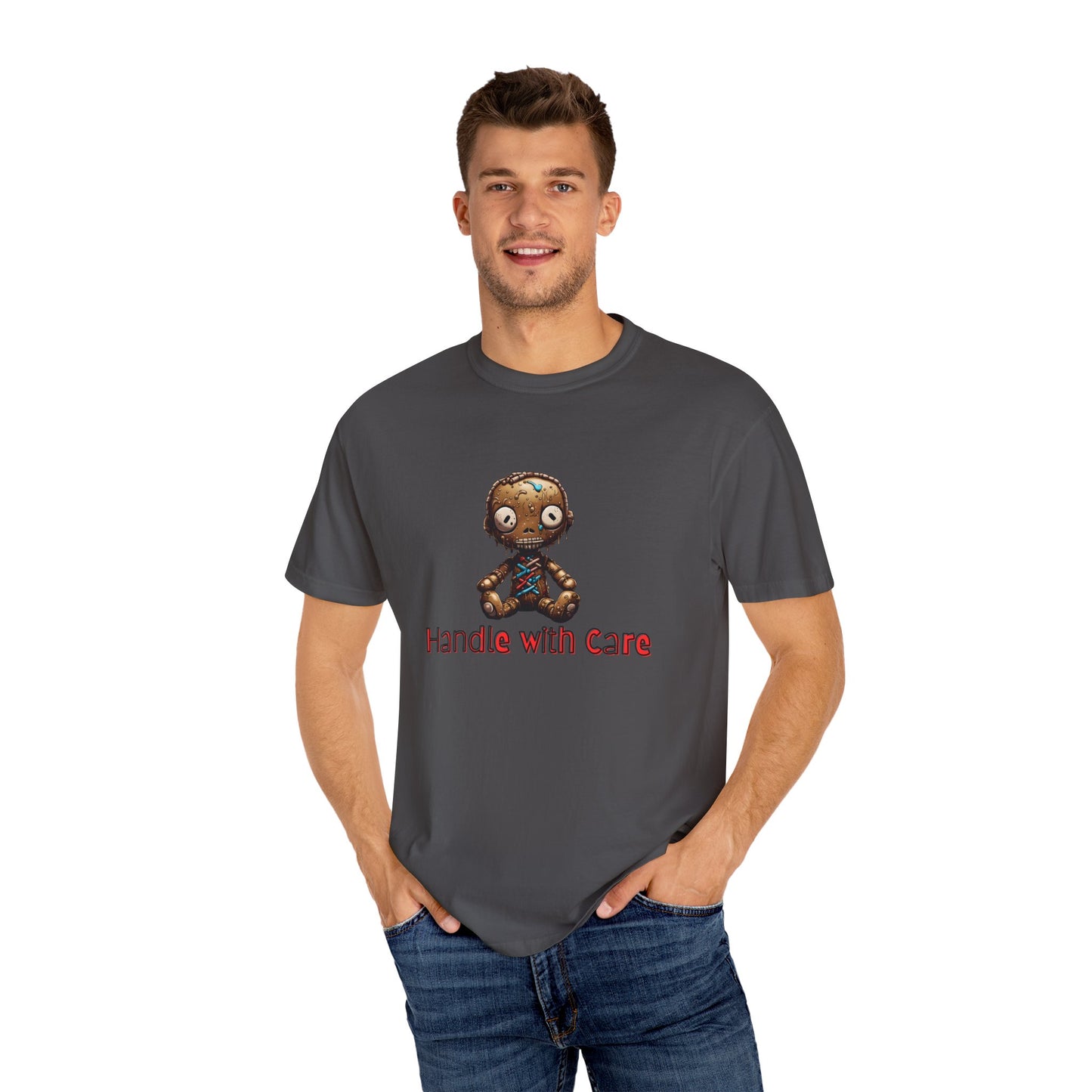 Handle with Care Voodoo Doll Unisex Garment-Dyed T-shirt