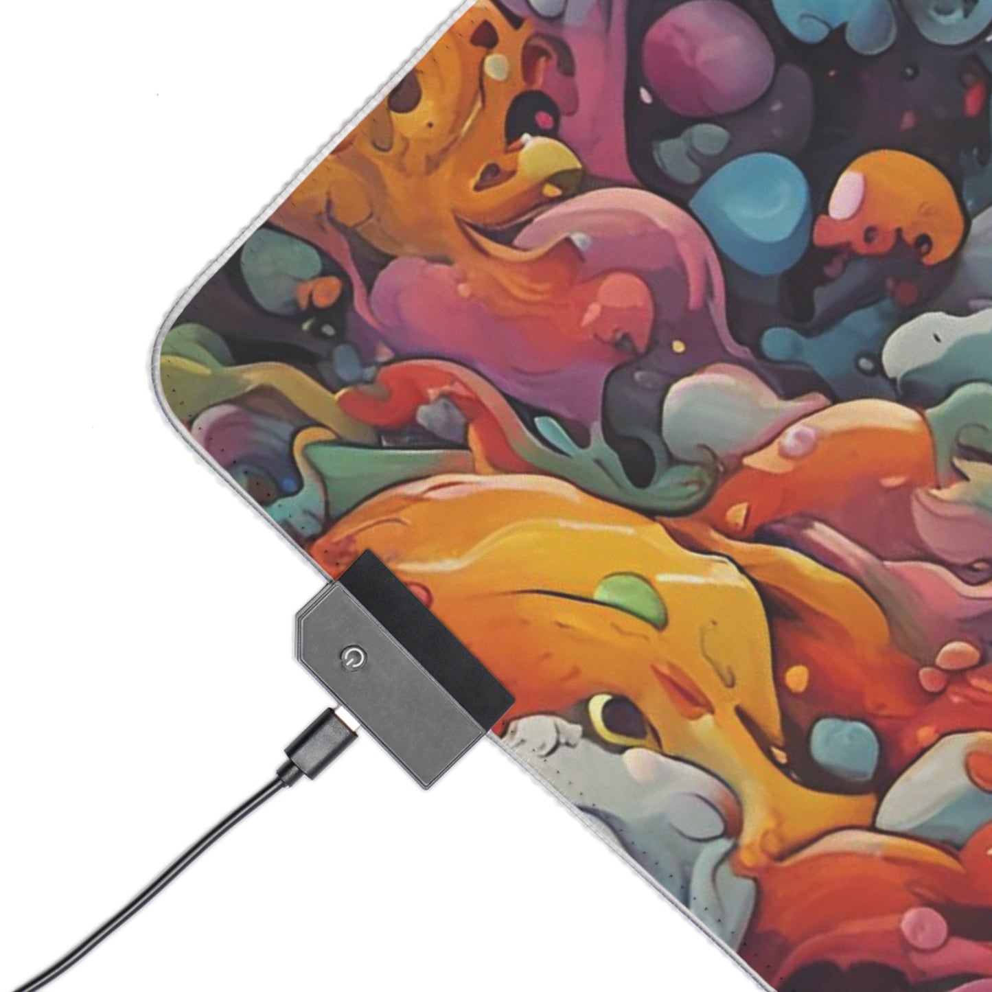 Mr. Happy Chaos RGB Gaming Mouse Pad: Large LED Desk Mat