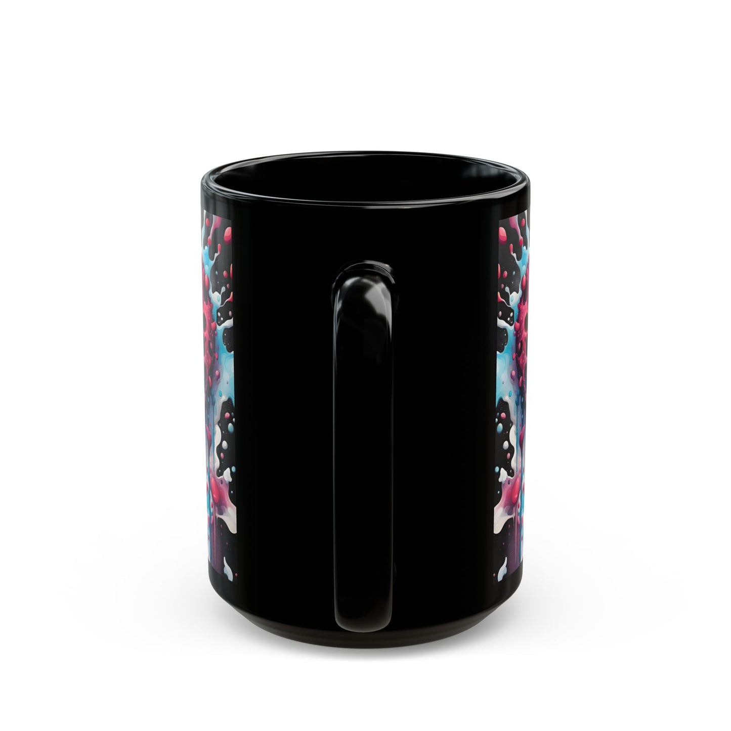 Psychedelic Heart Coffee Mug: Groovy Retro Ceramic Cup