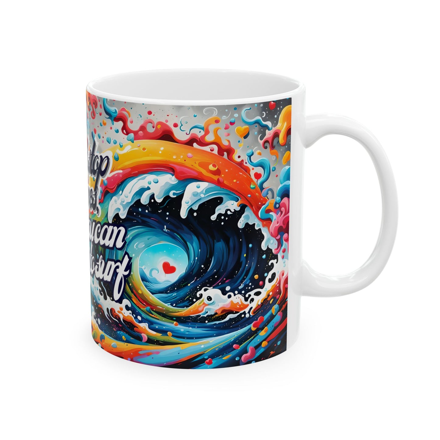 Psychedelic Wave Ceramic Coffee Mug: Boho Ocean Lover Gift