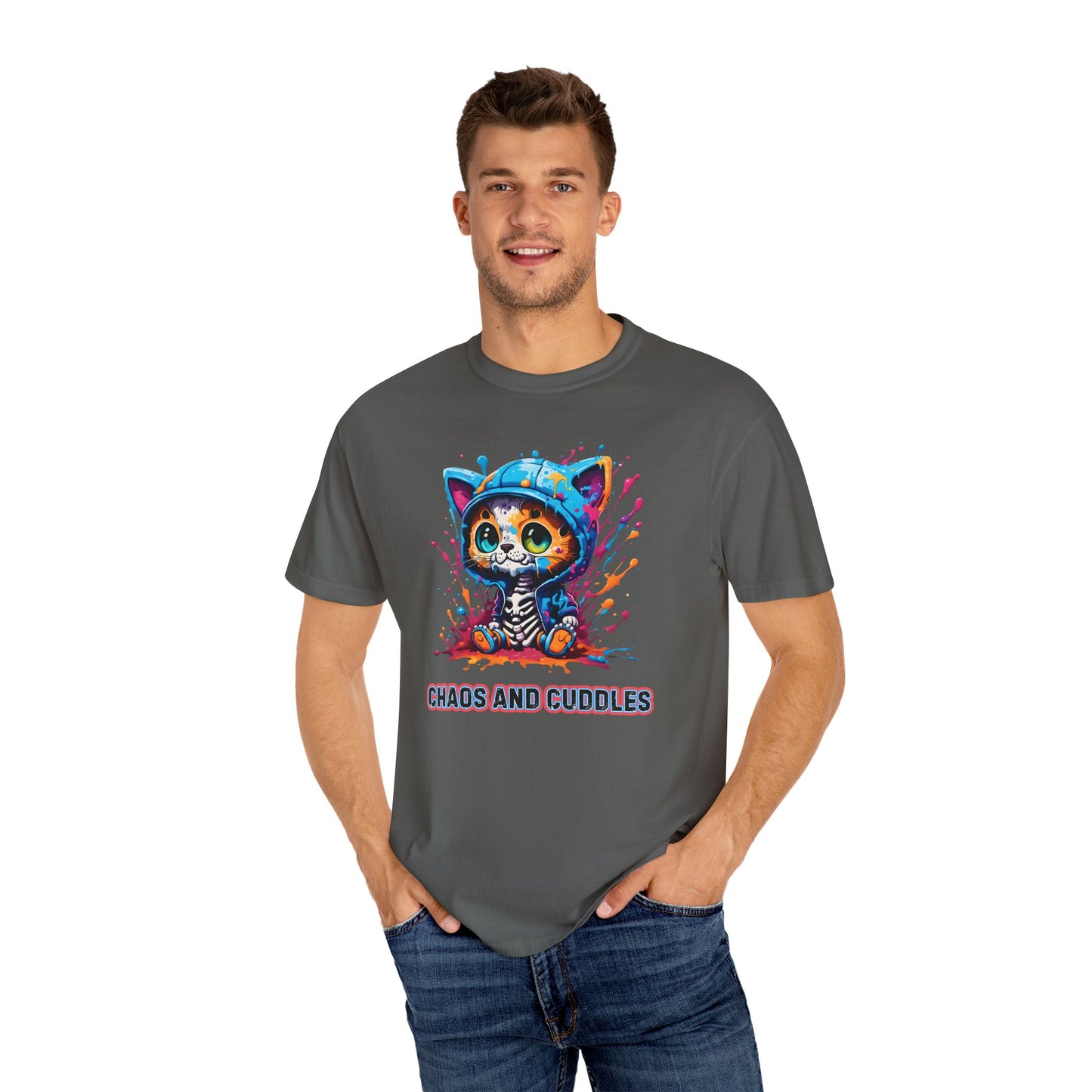 Chaos and Cuddles Cat T-Shirt: Funny Pet Lover Gift