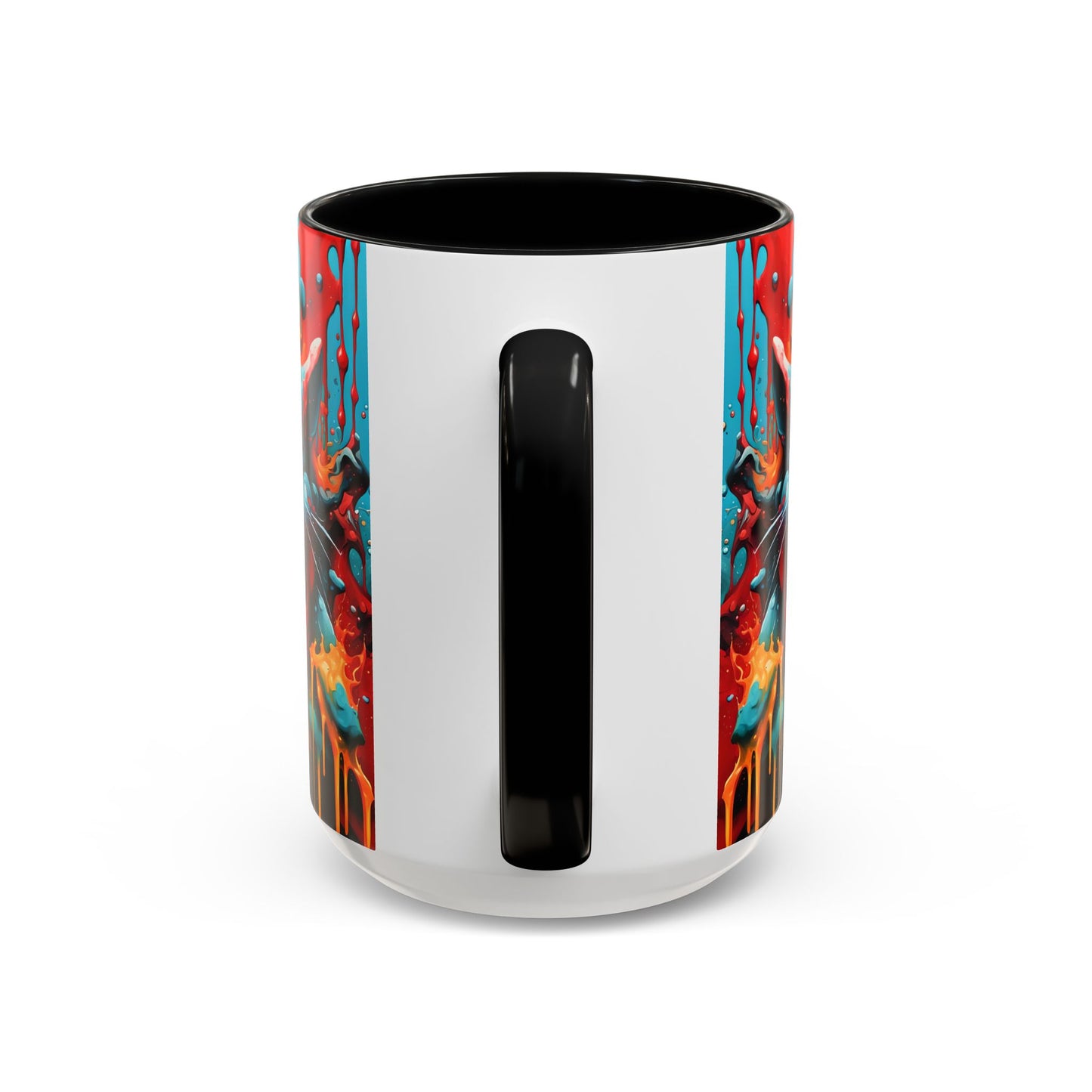 Psychedelic Cat Mug: Vibrant Fierce Feline Art Coffee Cup