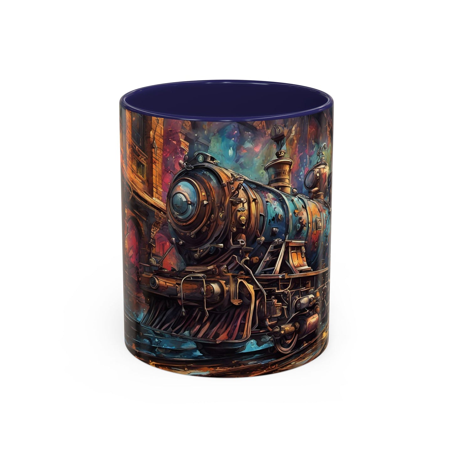 Steampunk Train Coffee Mug | Ceramic Railway Accent MUG | Train Lover Gift | Railway Accent Design | Coffee Cup Gift | Retro Style MUG