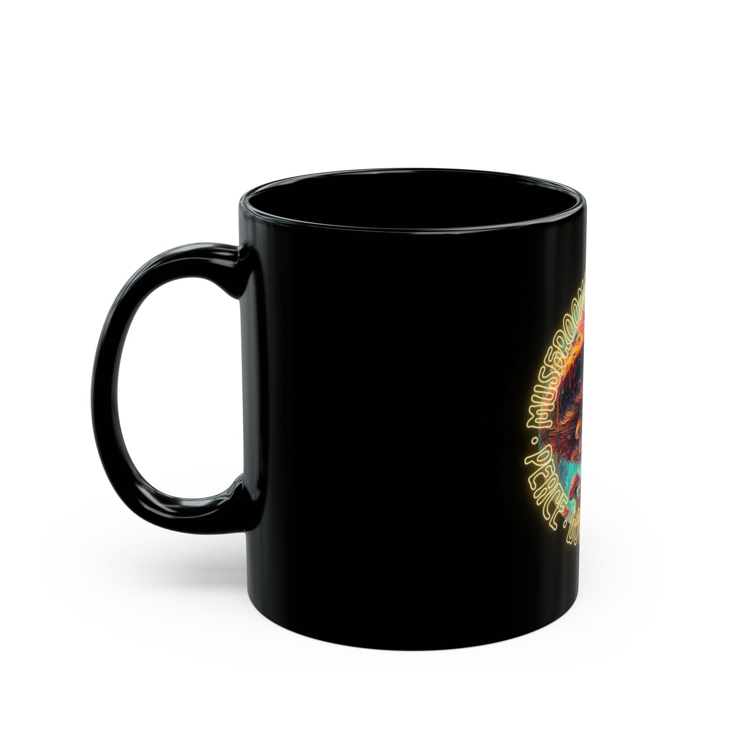 Psychedelic Mushroom Mug – Peace, Love & Trippy Forest Energy