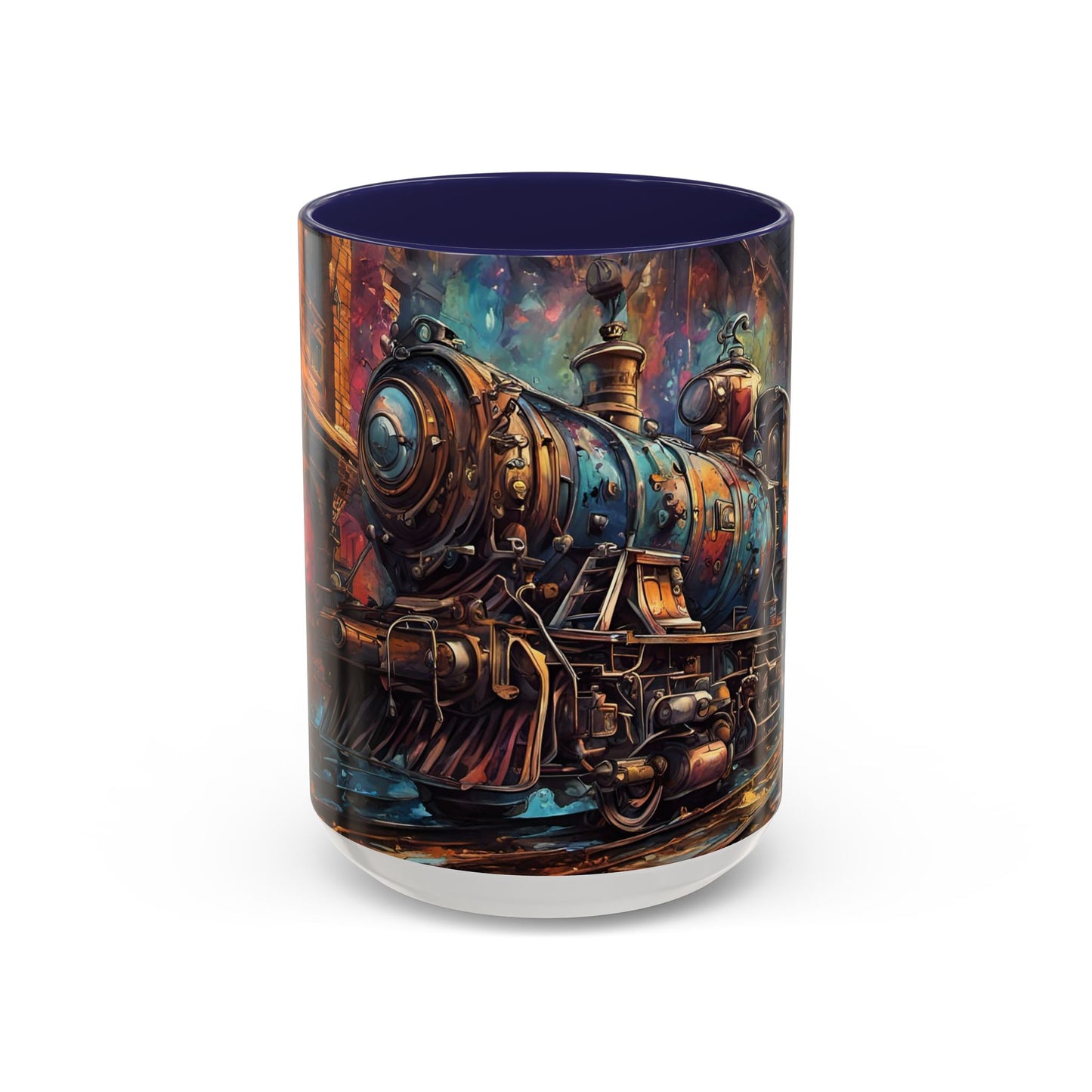 Steampunk Train Coffee Mug | Ceramic Railway Accent MUG | Train Lover Gift | Railway Accent Design | Coffee Cup Gift | Retro Style MUG