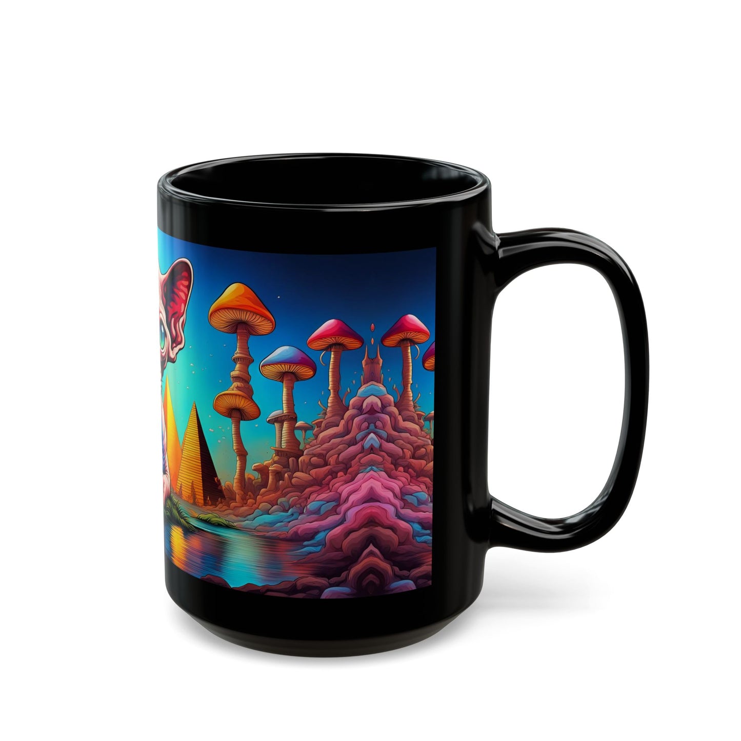 Psychedelic Sphynx Cat Mug – Trippy Hairless Cat Art