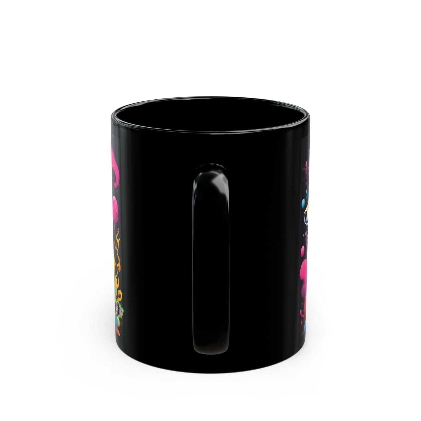 Neon Fox Coffee Mug – Psychedelic Animal Design, 11oz & 15oz Ceramic Cup