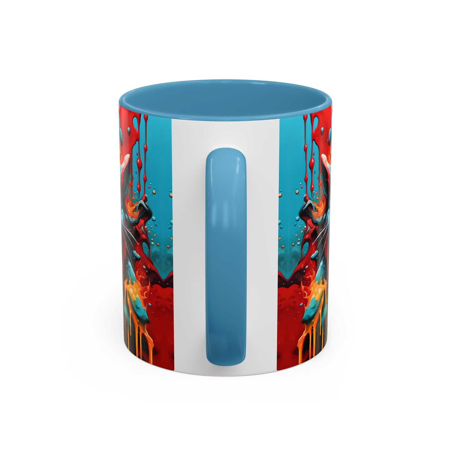 Psychedelic Cat Mug: Vibrant Fierce Feline Art Coffee Cup