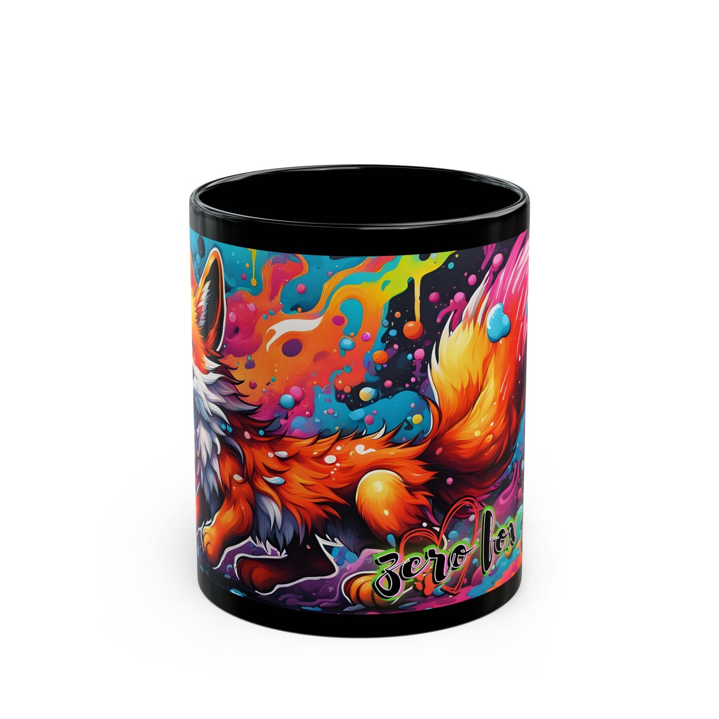 Neon Fox Coffee Mug – Psychedelic Animal Design, 11oz & 15oz Ceramic Cup