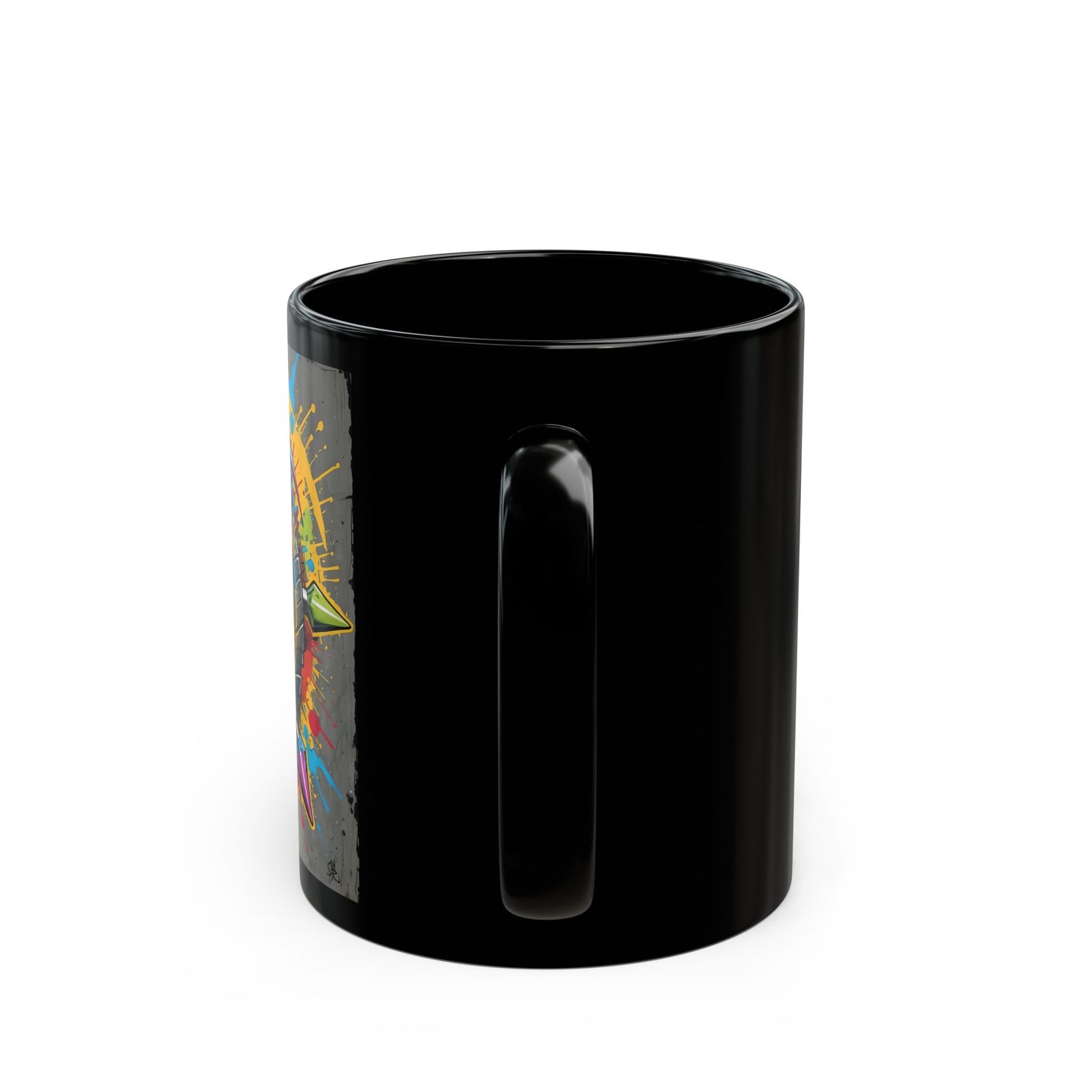 Keep Smiling Mug: Colorful Spiky Gear Art Coffee Cup