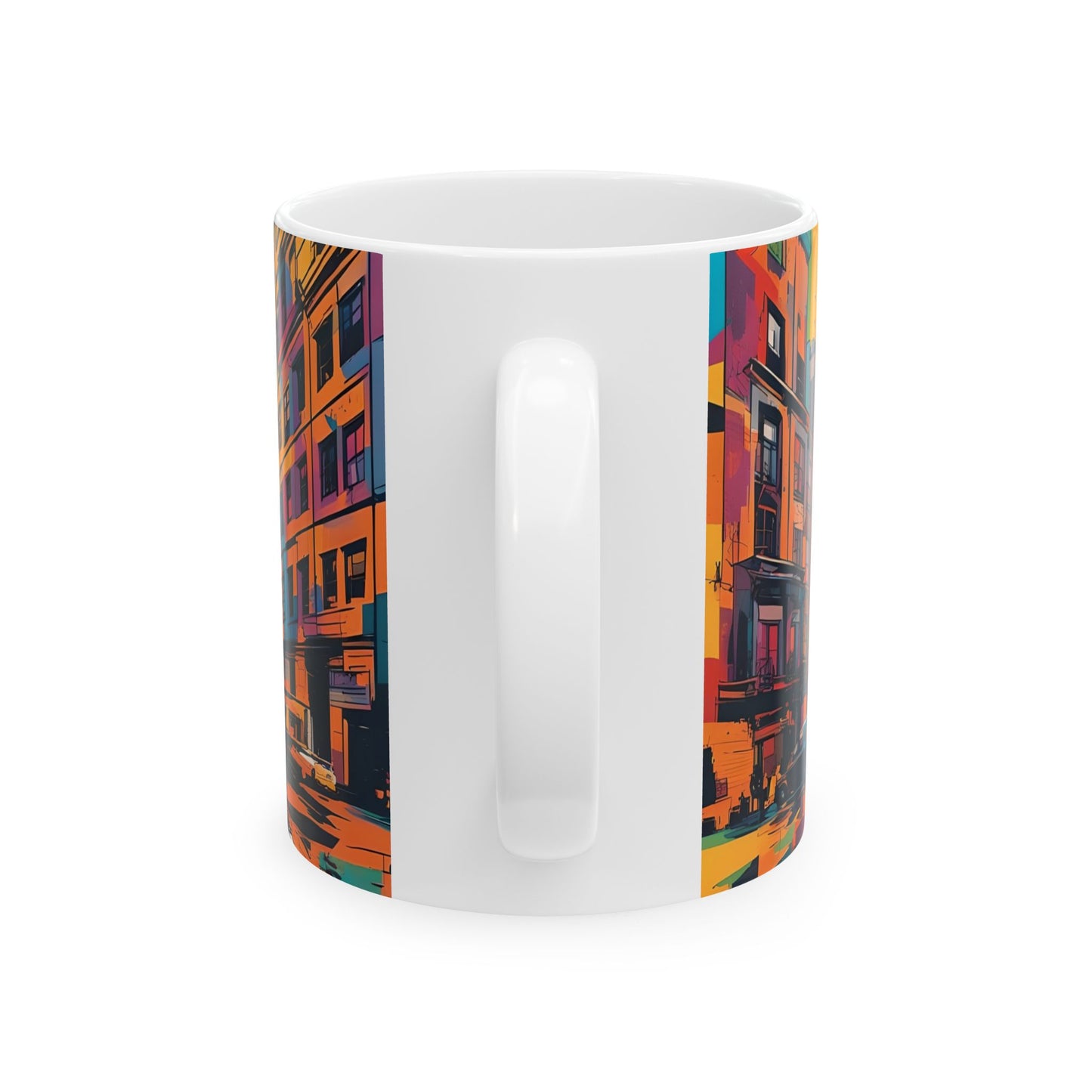 NYC Graffiti Art Coffee Mug: Vibrant Pop Art Ceramic Cup