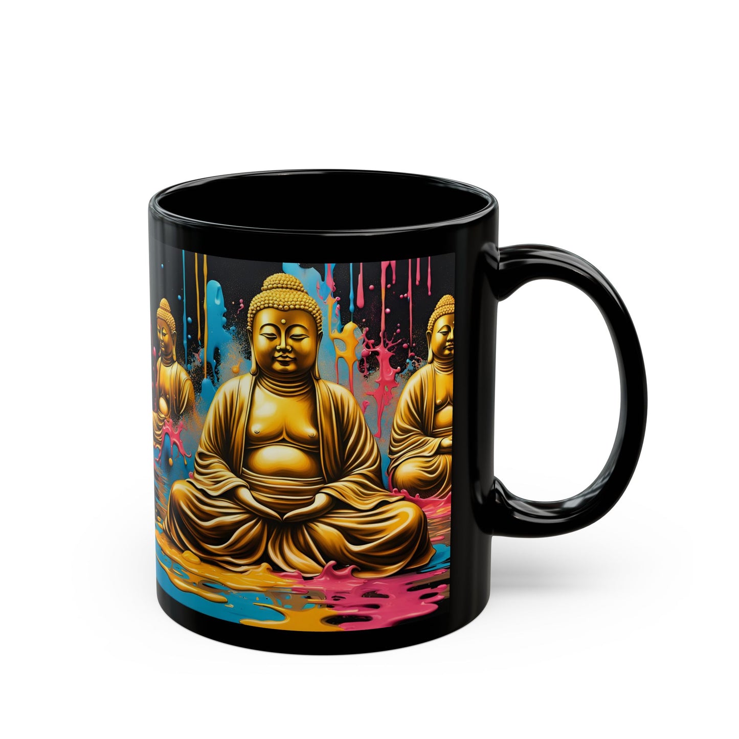Zen Golden Buddha Ceramic Coffee Mug | Meditation Cup | Unique Tea Mug | Buddha Lover Gift | Yoga Lover Gift | Gift for Him | Gift for Her
