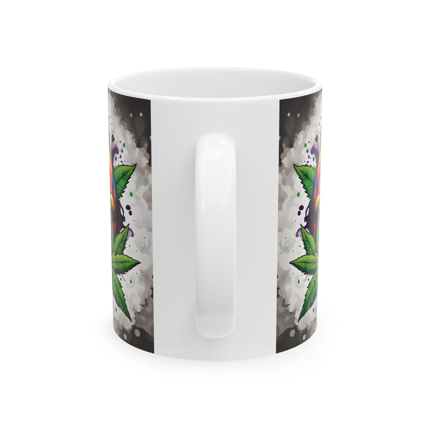 Wake N' Bake Psychedelic Mug | Colorful Cannabis Design | White Ceramic Coffee Cup 11oz/15oz
