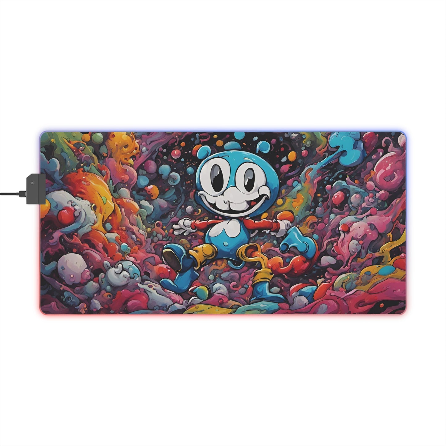 Mr. Happy Chaos RGB Gaming Mouse Pad: Large LED Desk Mat