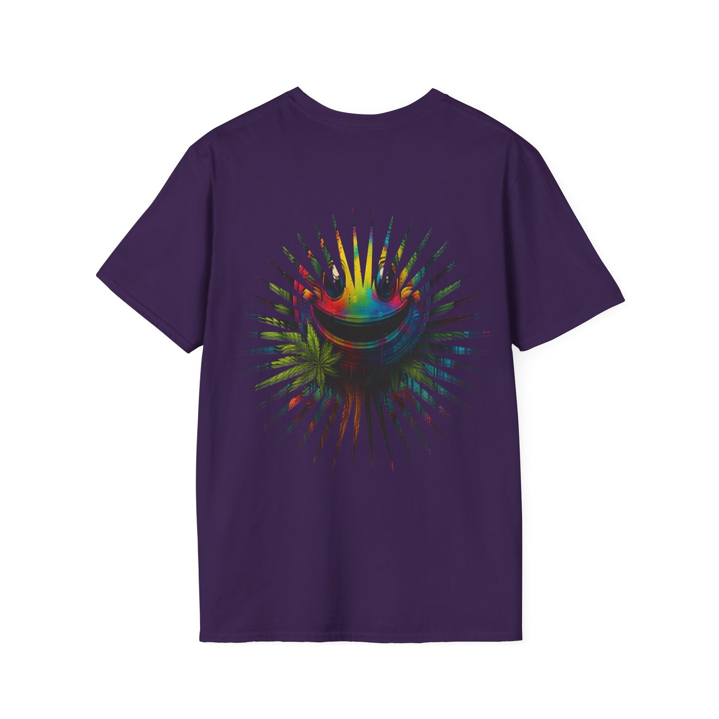 Psychedelic Back Print Shirt - Unisex Softstyle Tee | Festival Streetwear Gift | Retro Boho Hippie Graphic