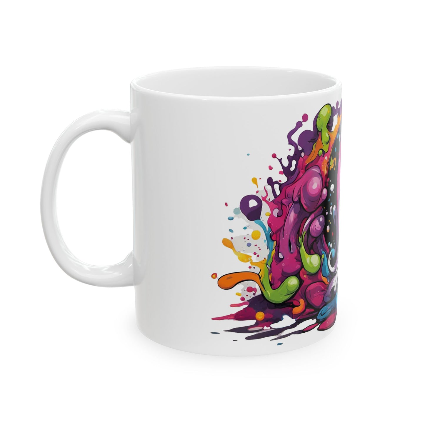 Cute Ghost Coffee Mug - Psychedelic Halloween Drinkware in 11oz & 15oz