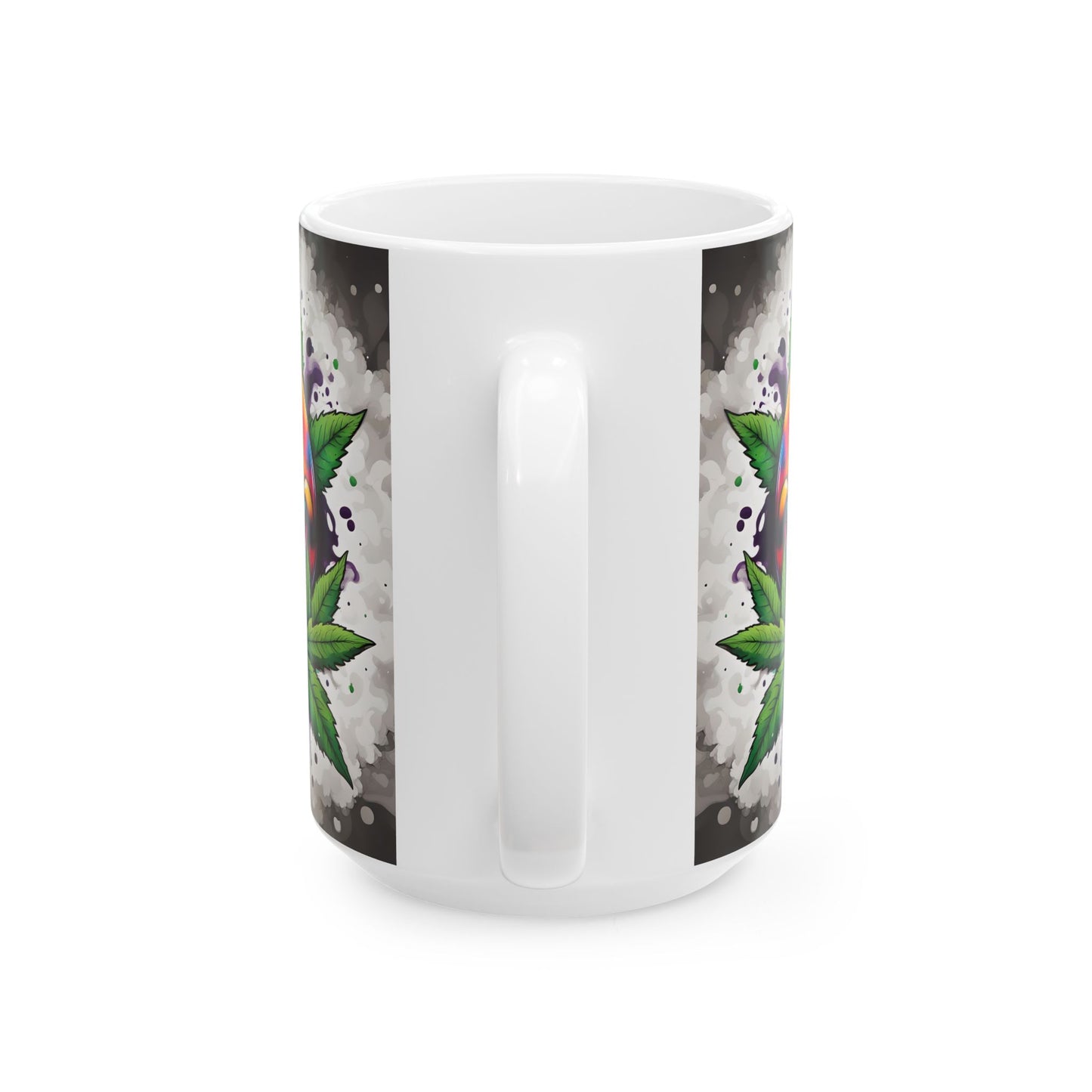 Wake N' Bake Psychedelic Mug | Colorful Cannabis Design | White Ceramic Coffee Cup 11oz/15oz