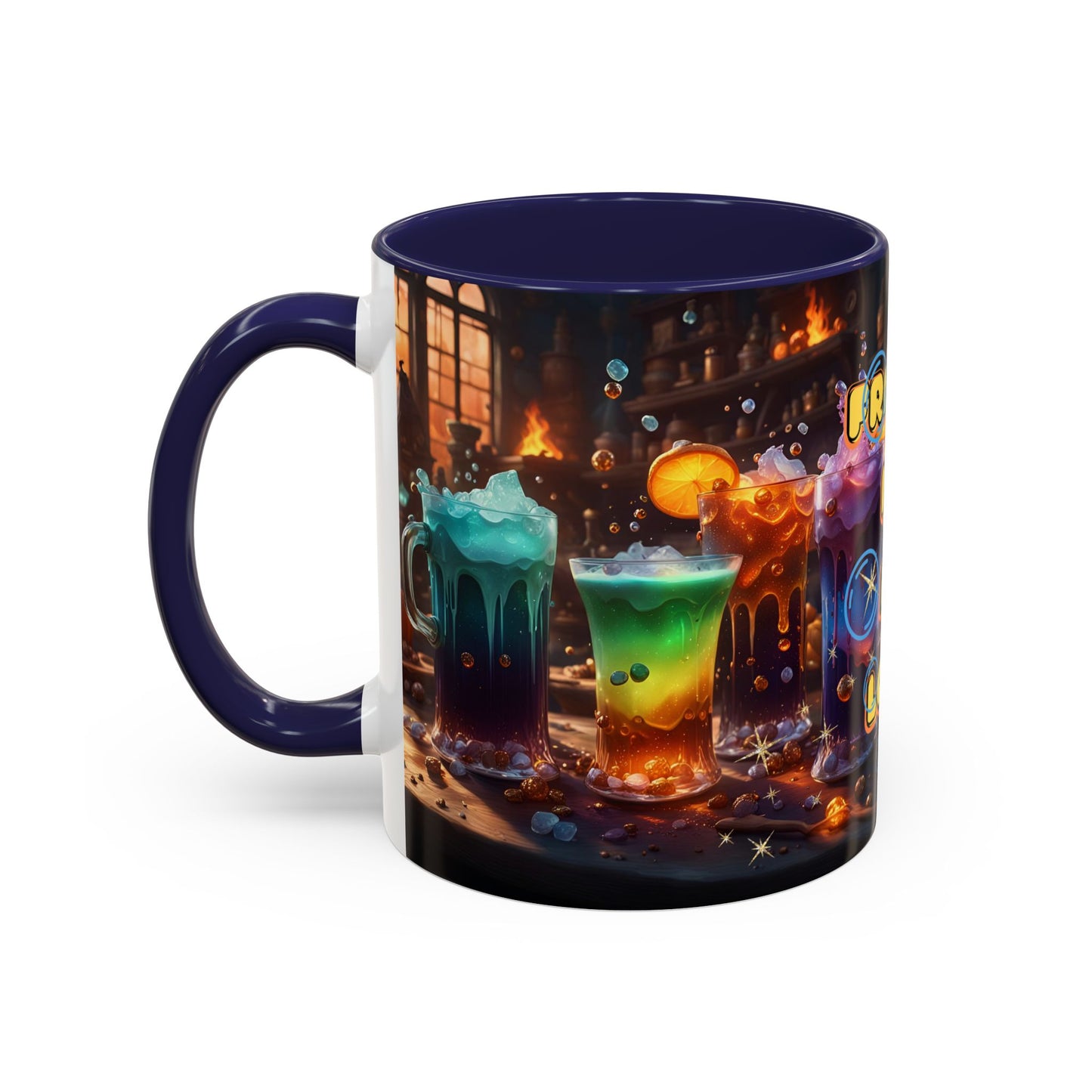 Two Tone Accent Friday Vibes Mugs | Colorful and Fun Coffee Cups