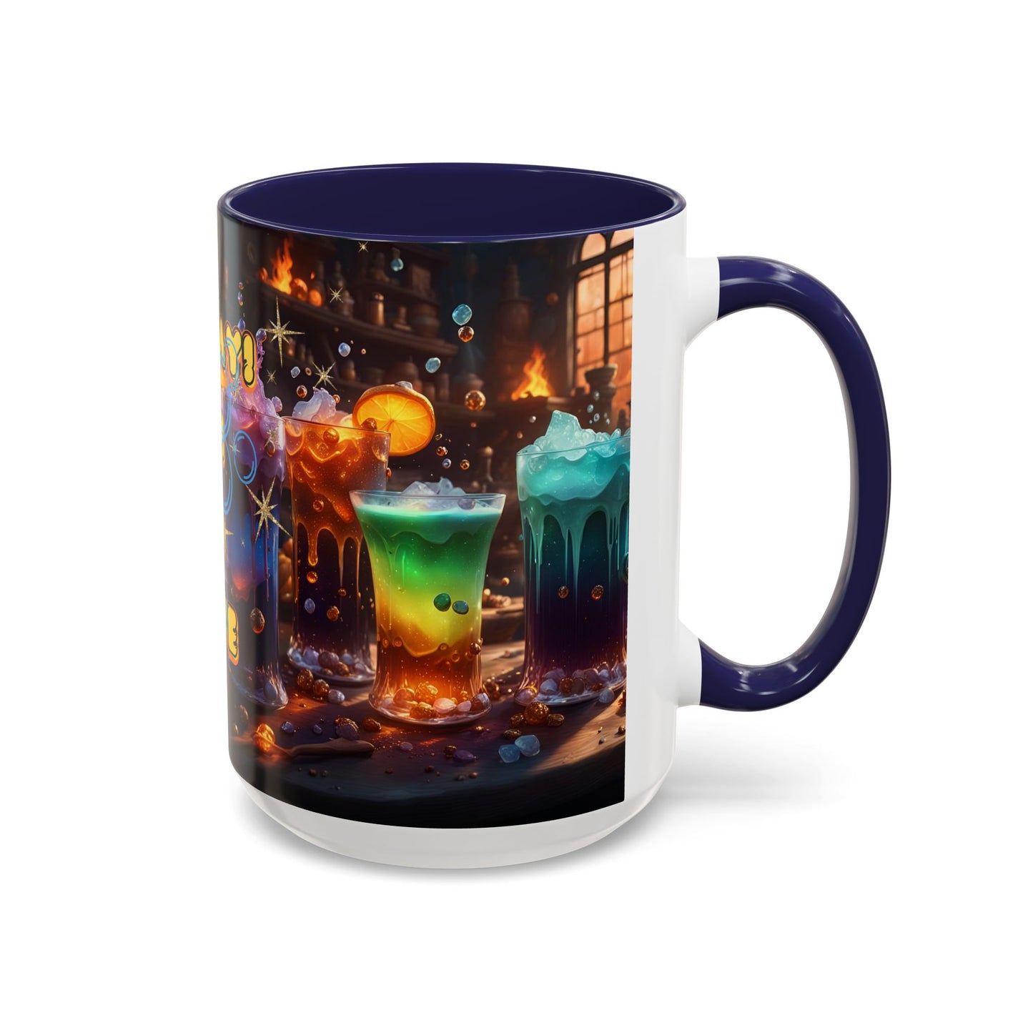 Two Tone Accent Friday Vibes Mugs | Colorful and Fun Coffee Cups