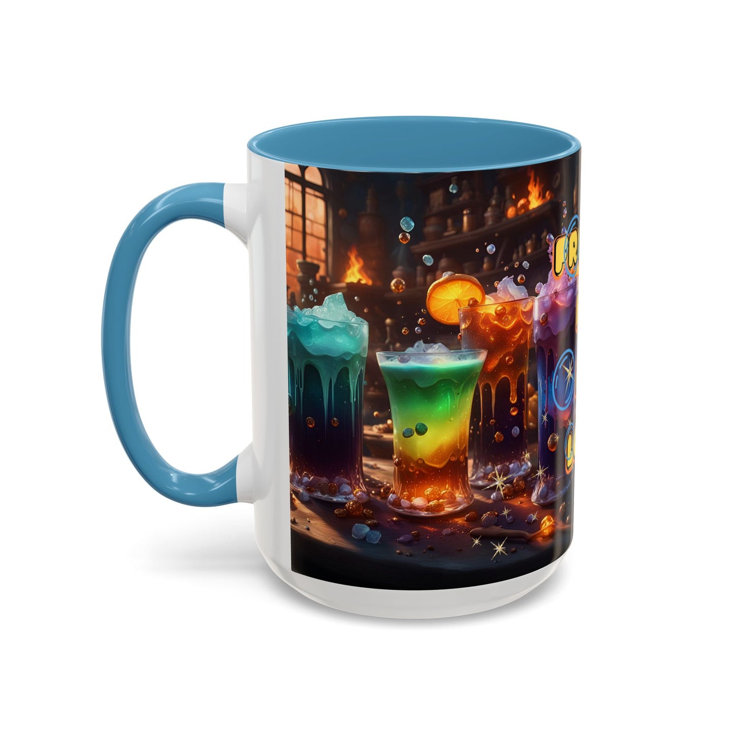 Two Tone Accent Friday Vibes Mugs | Colorful and Fun Coffee Cups