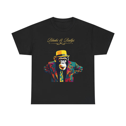Gold Elite Chimp Tee: Lux Streetwear Graphic Design