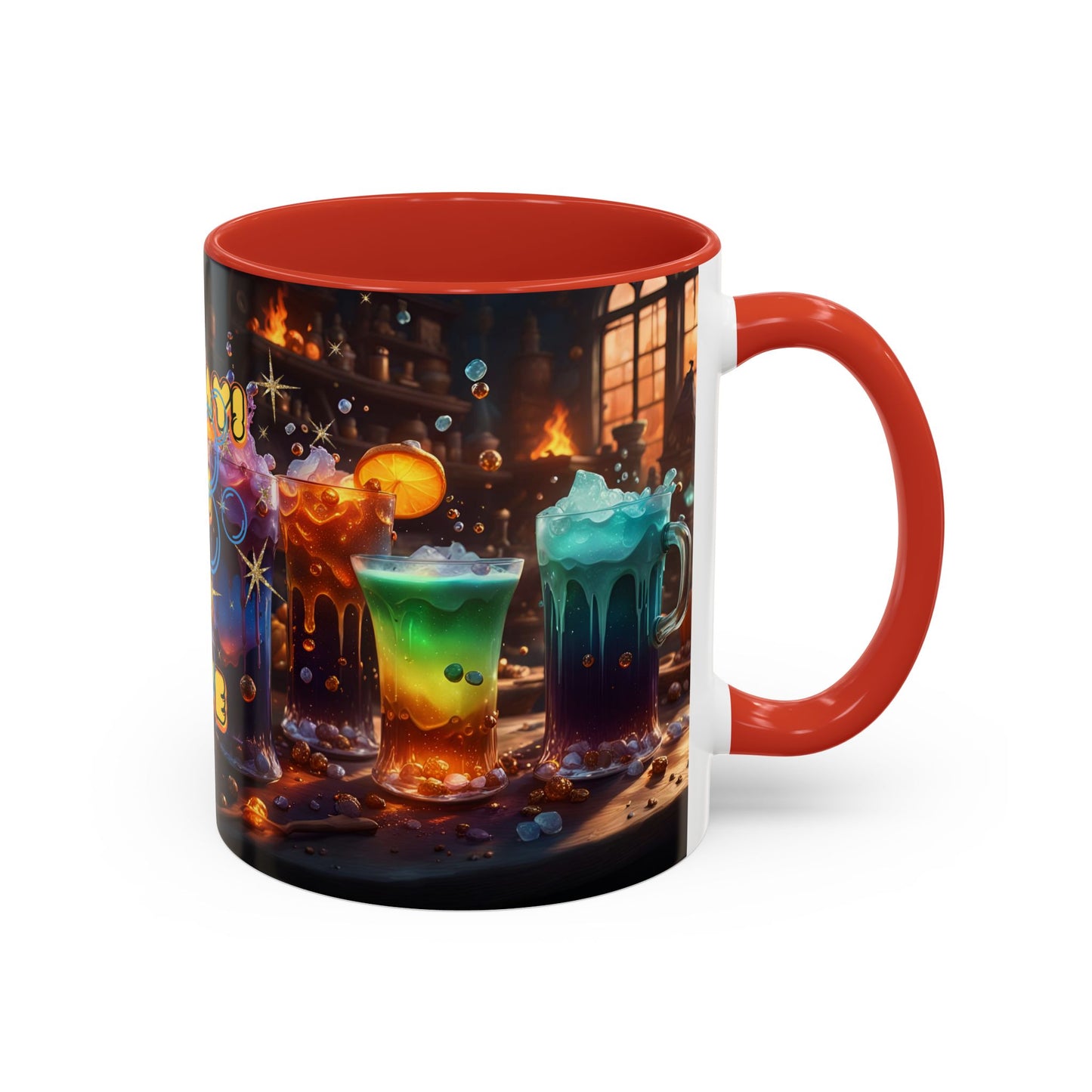 Two Tone Accent Friday Vibes Mugs | Colorful and Fun Coffee Cups