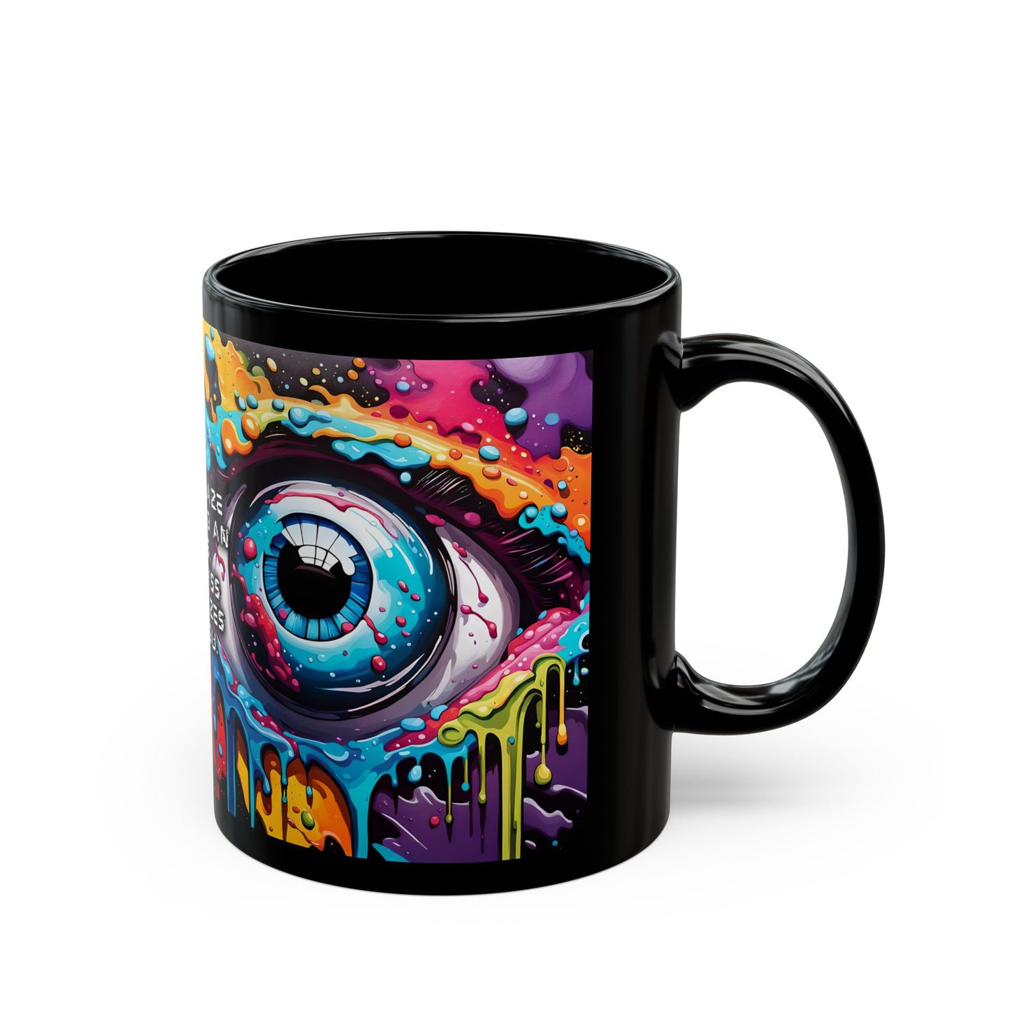 Vibrant Cosmic Eye Mug | Psychedelic Design | Bright Colours | Ceramic Coffee Cup | 11oz/15oz