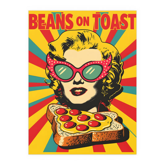 Beans on Toast Pop-Art Poster | Retro Kitchen Wall Art