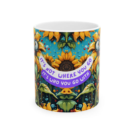Sunflower Friendship Mug Gift | Unique Coffee Cup for Best Friend | Inspirational Quote Tea Mug for Her